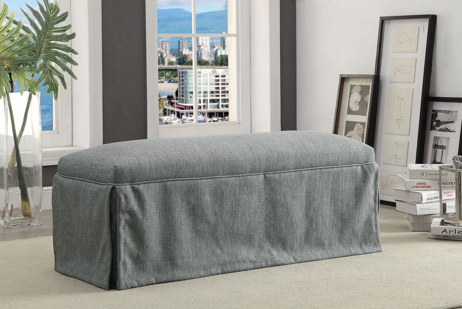 Cullen Rustic Bench in Gray