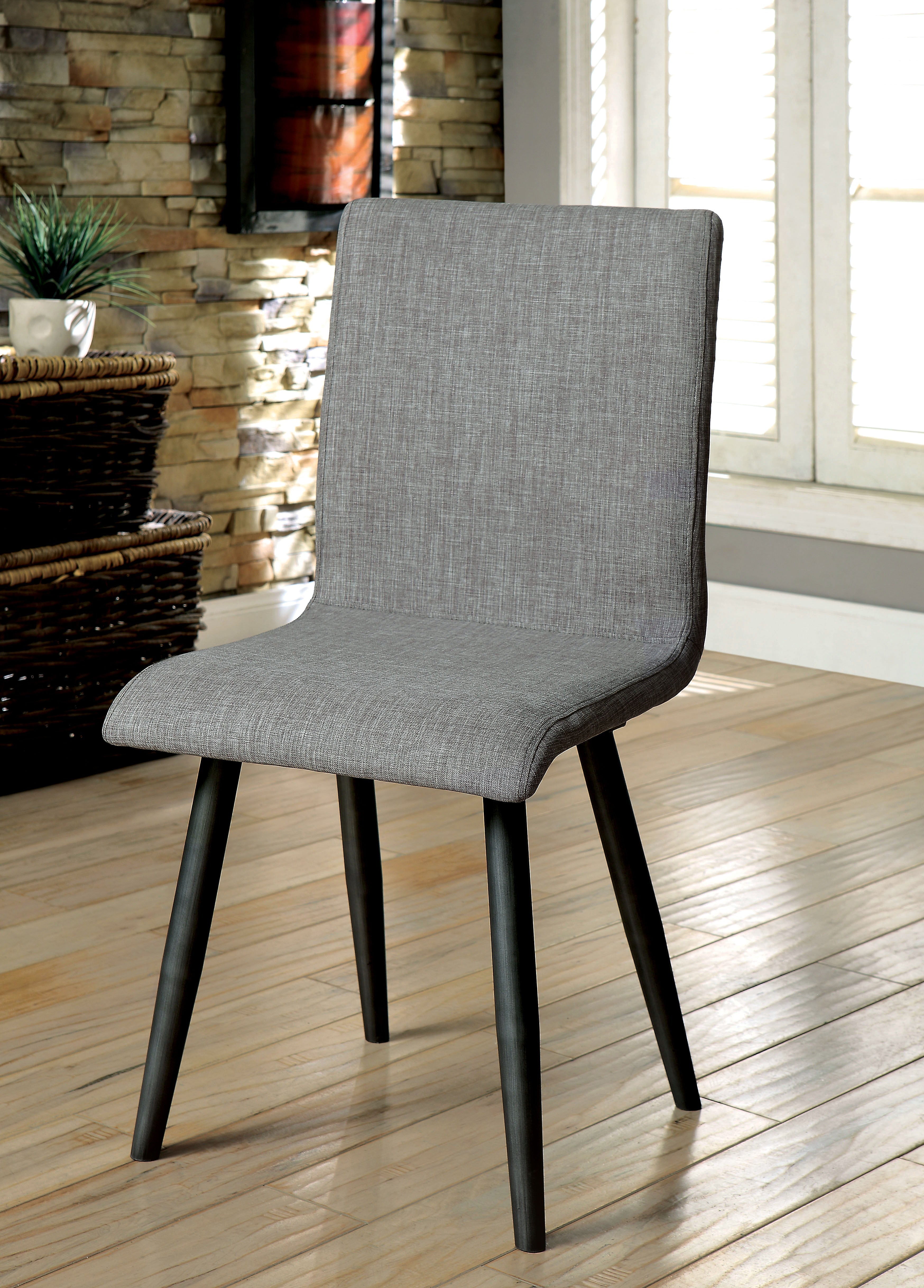 Jaylynn Mid-Century Modern Fabric Upholstered Side Chairs (Set of 2)