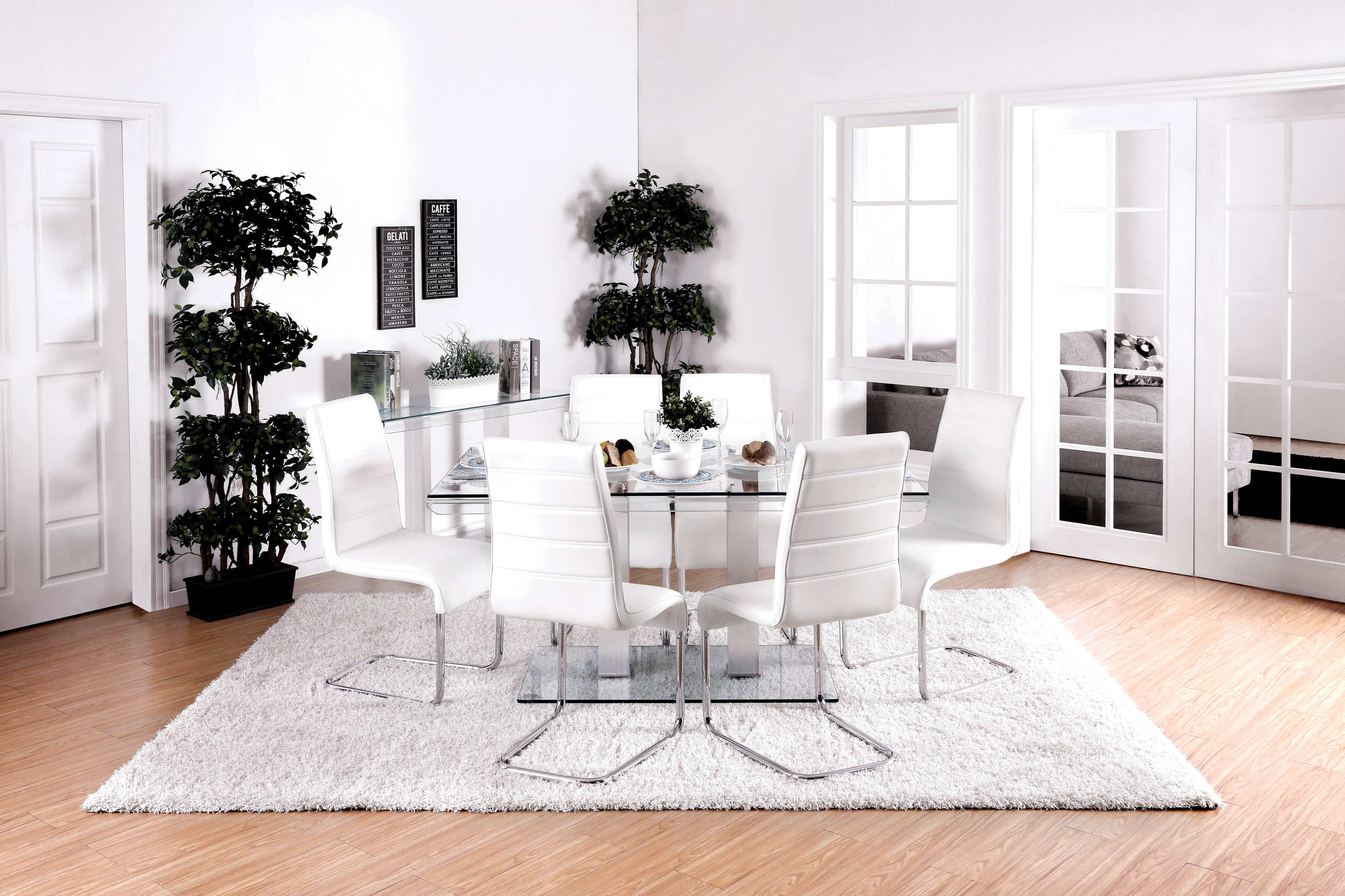 Cuerva Contemporary Glass Top Dining Table