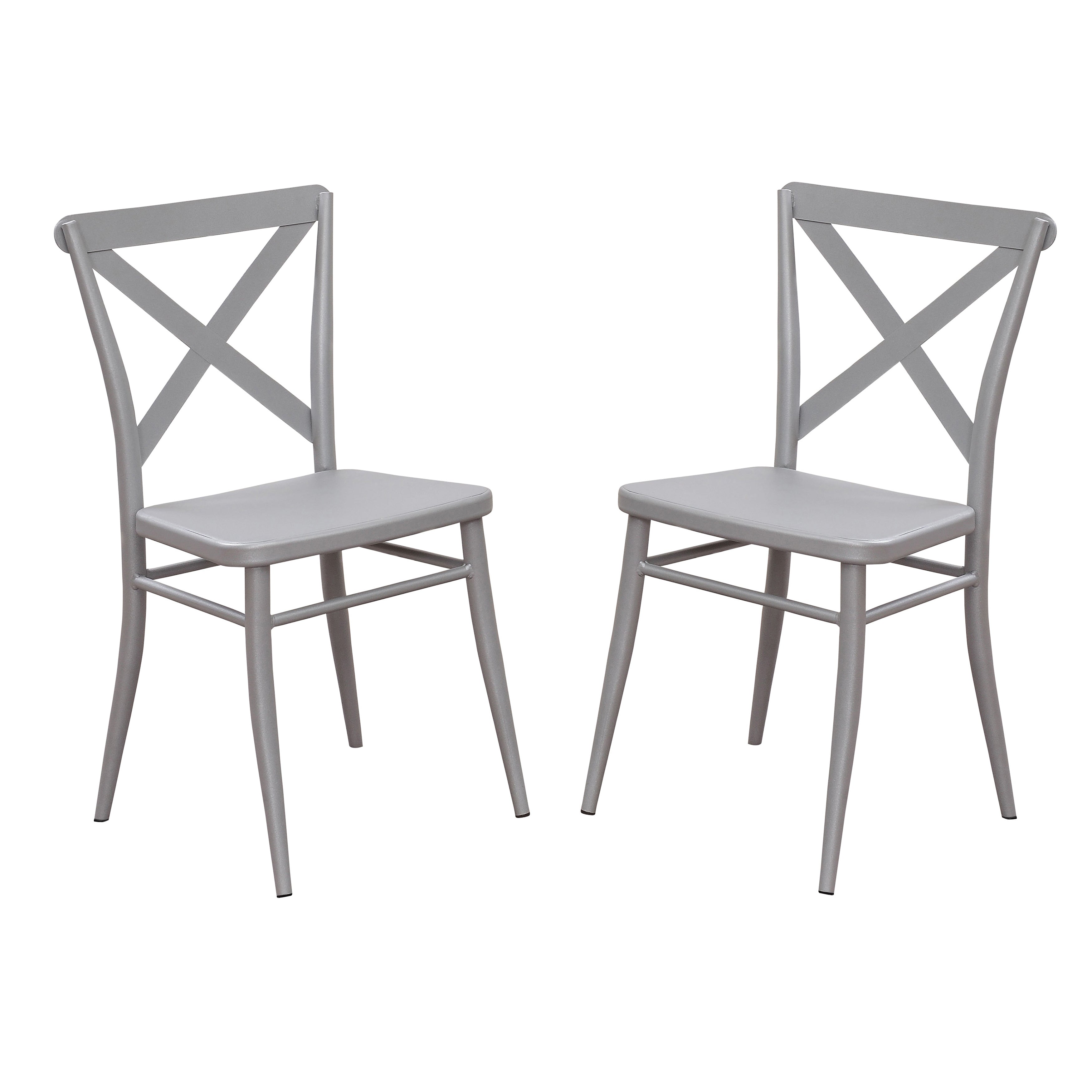 Bianca Industrial Steel Cross Back Side Chairs (Set of 2)