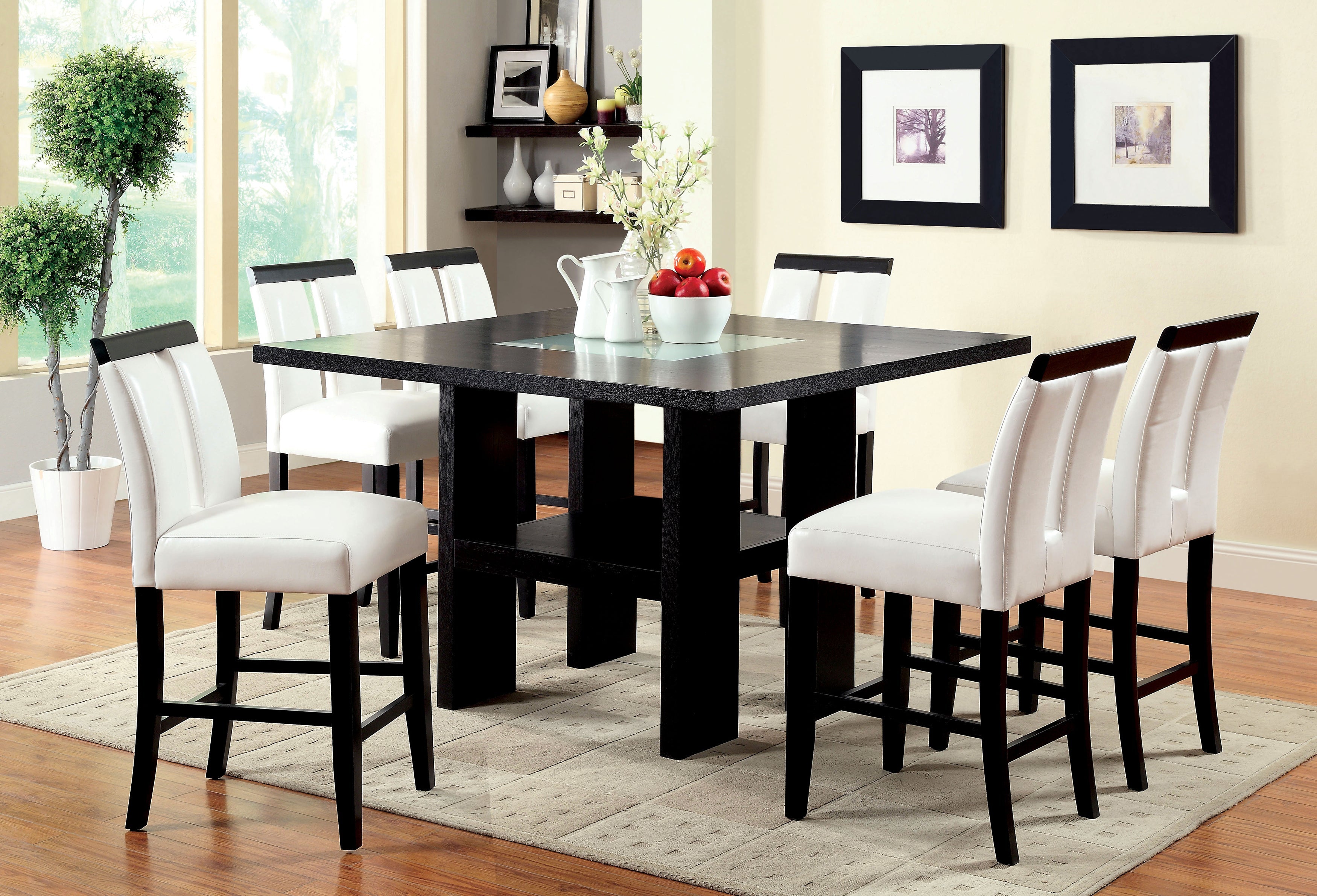 Zia Contemporary LED Counter Height Table in Black