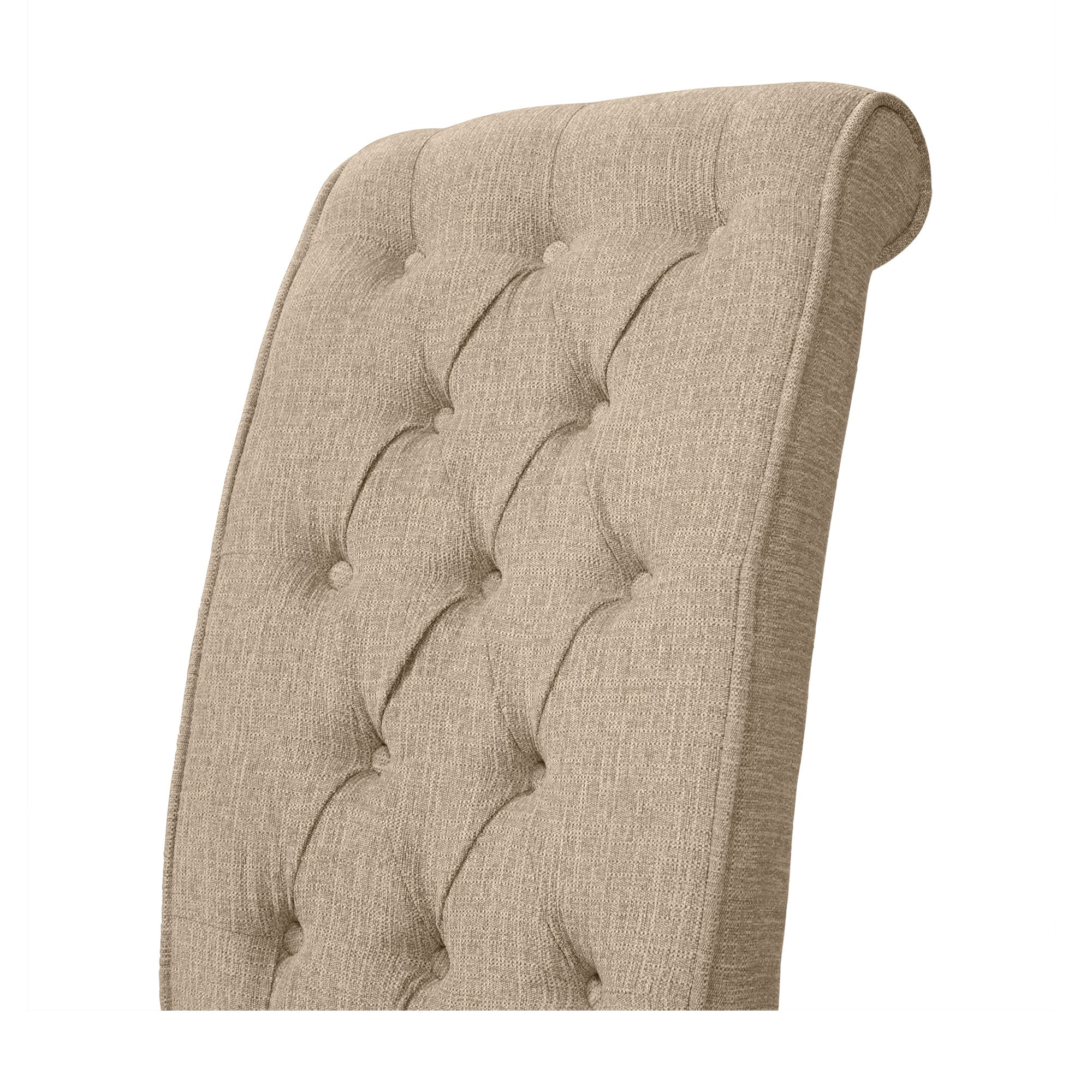Marynda Transitional Button Tufted Side Chairs in Ivory (Set of 2)