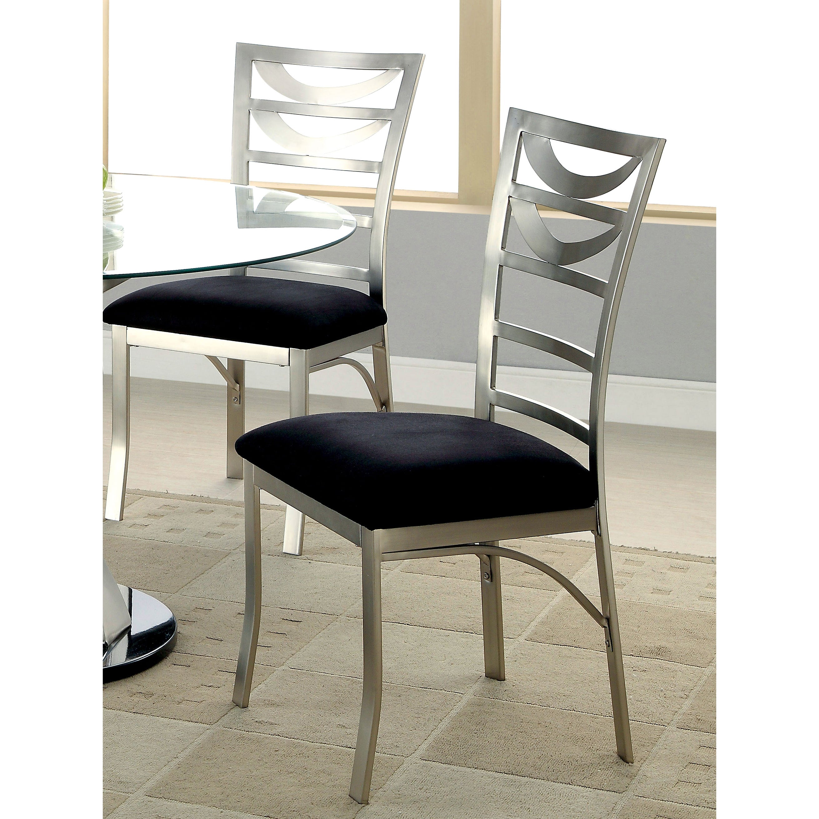 Drumond Contemporary Stainless Steel Side Chairs (Set of 2)