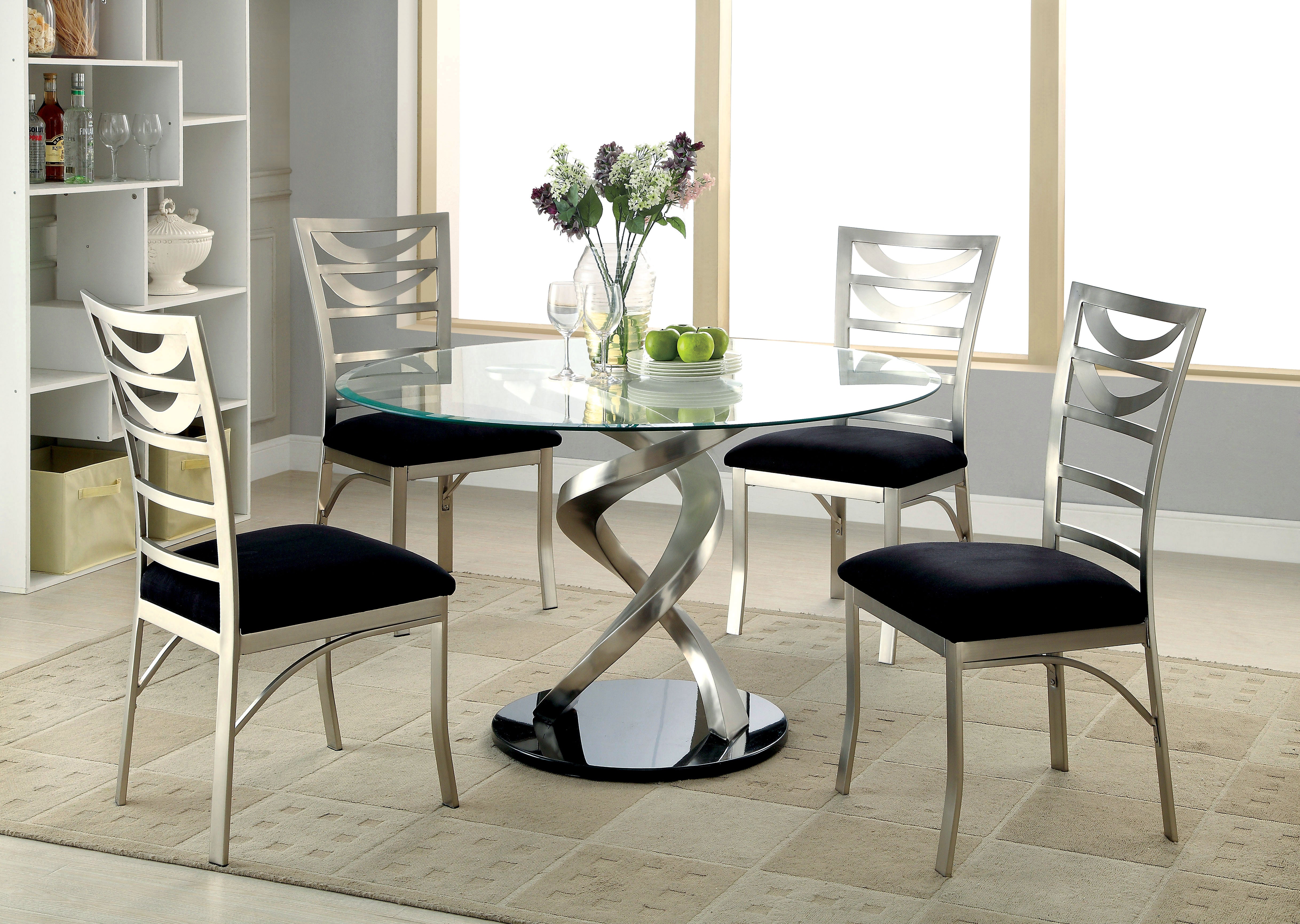 Drumond Contemporary Stainless Steel Side Chairs (Set of 2)
