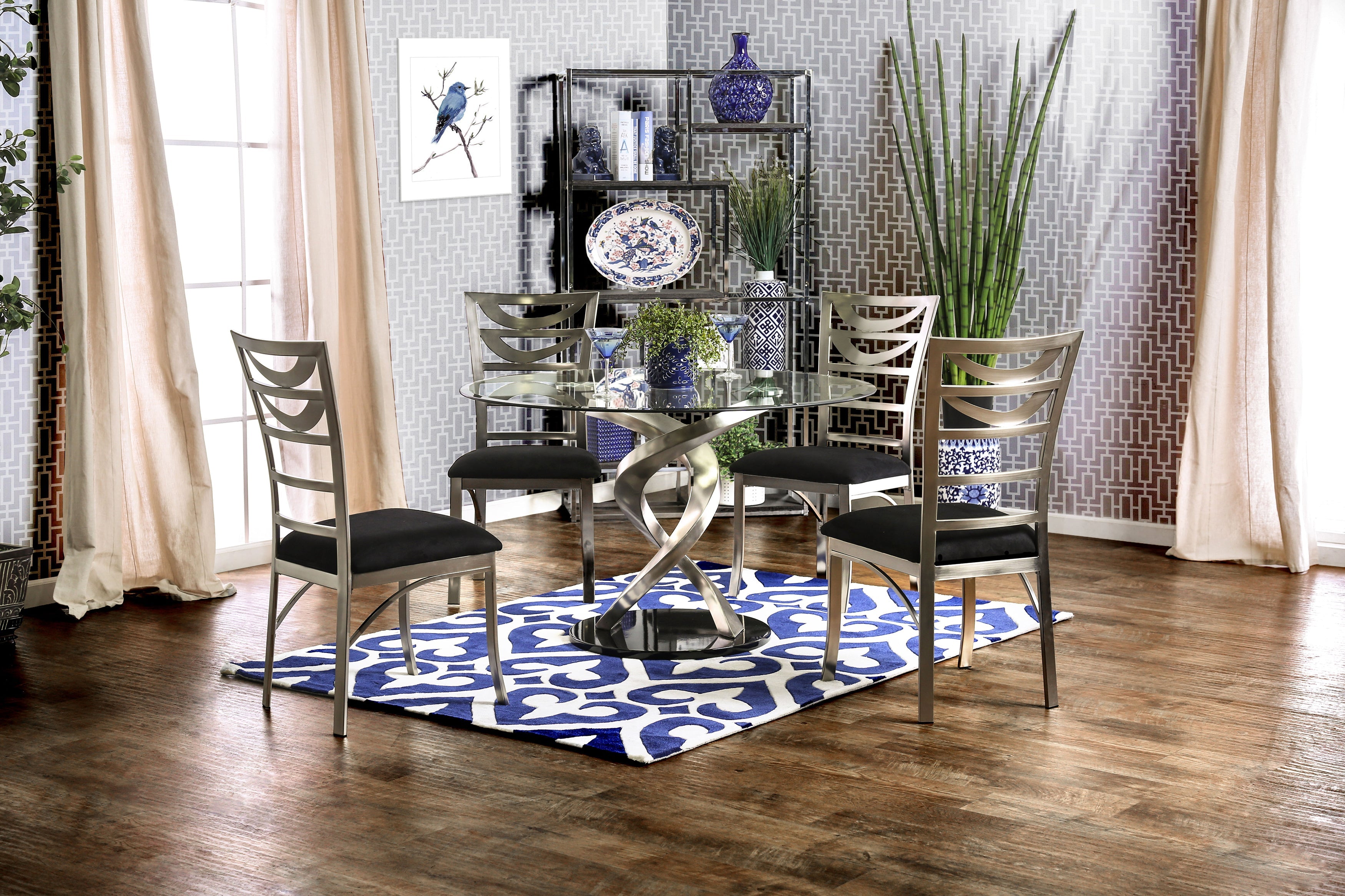 Drumond Contemporary Stainless Steel Side Chairs (Set of 2)