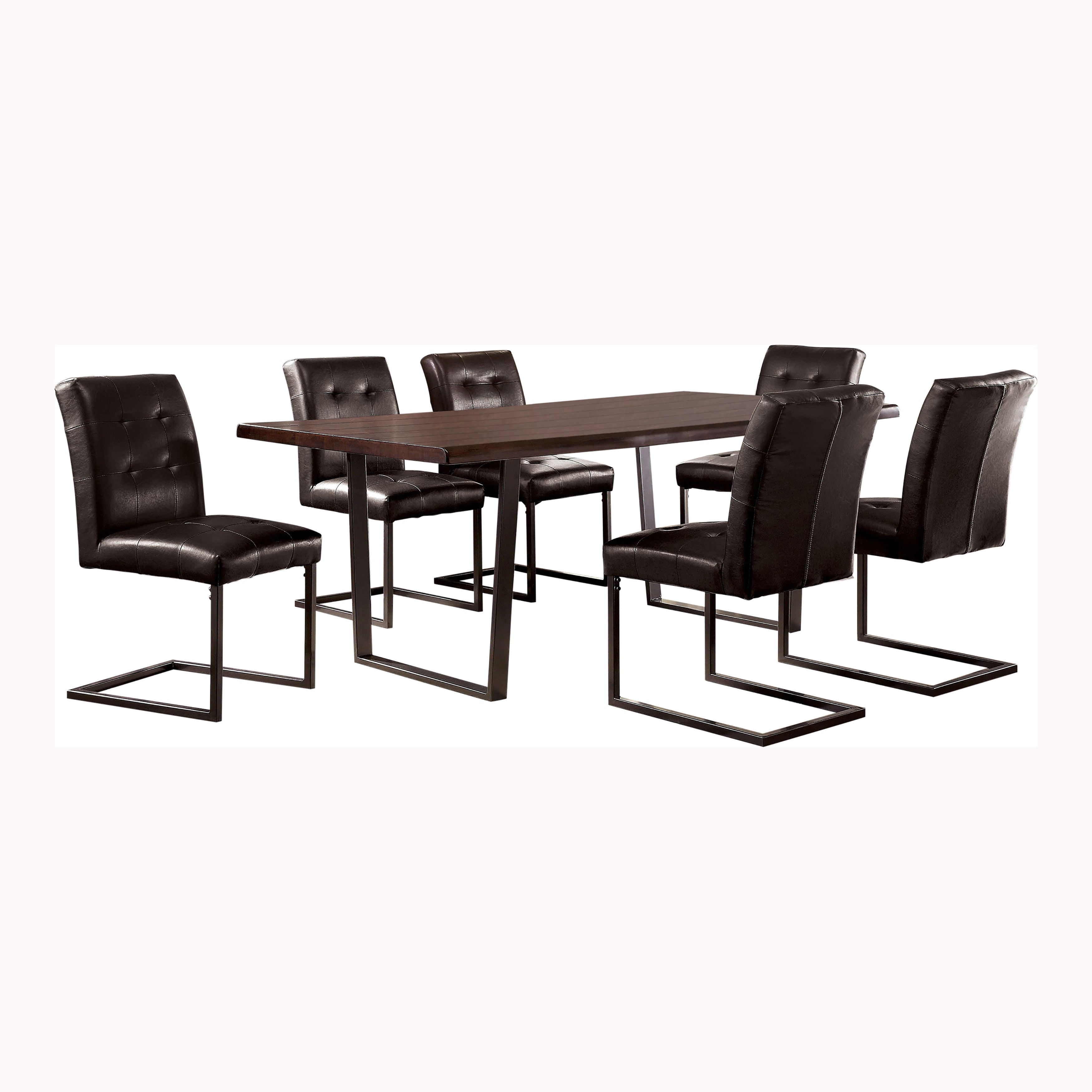 Cascannon Rustic Metal Base 7 Piece Dining Set