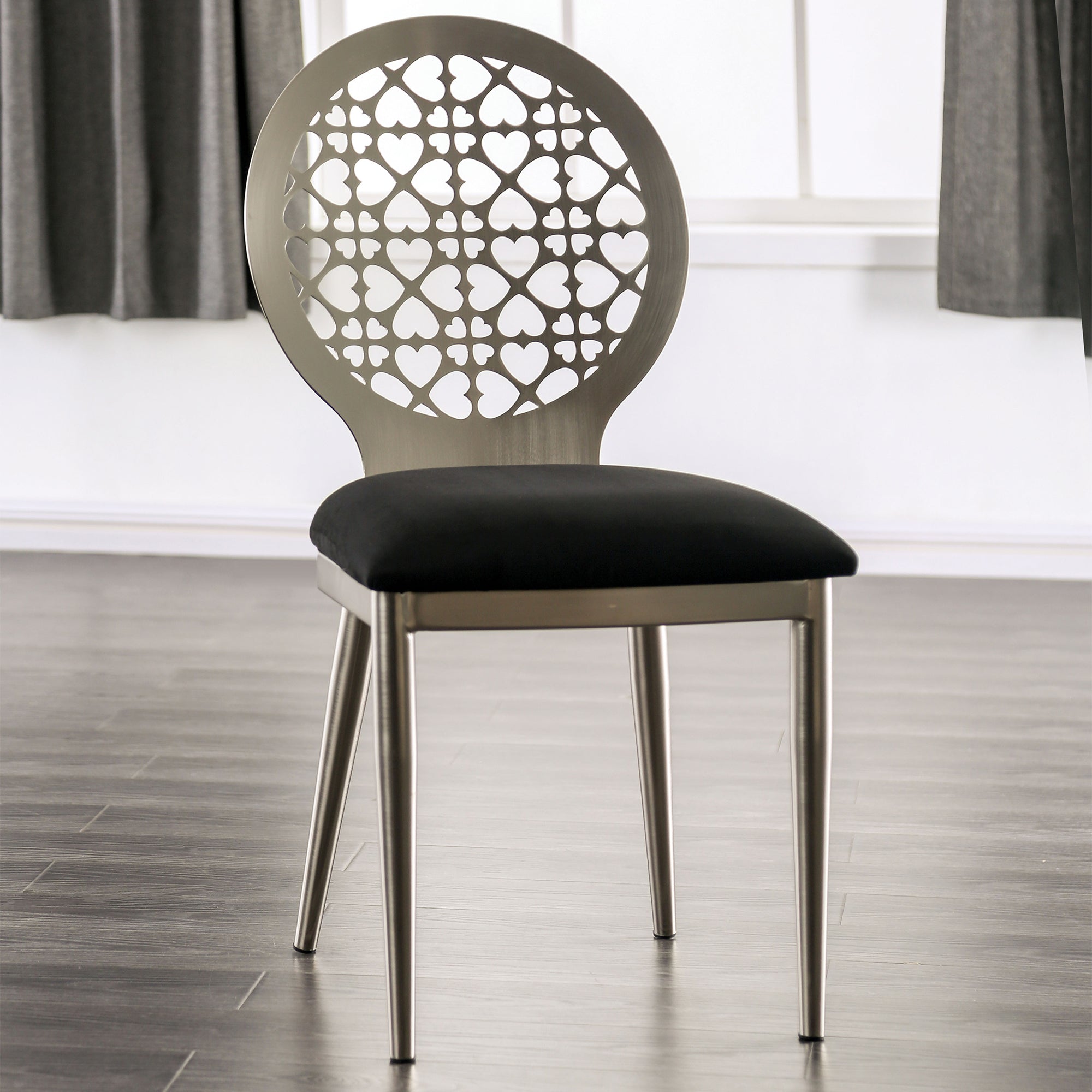 Villio Contemporary Steel Side Chairs (Set of 2)