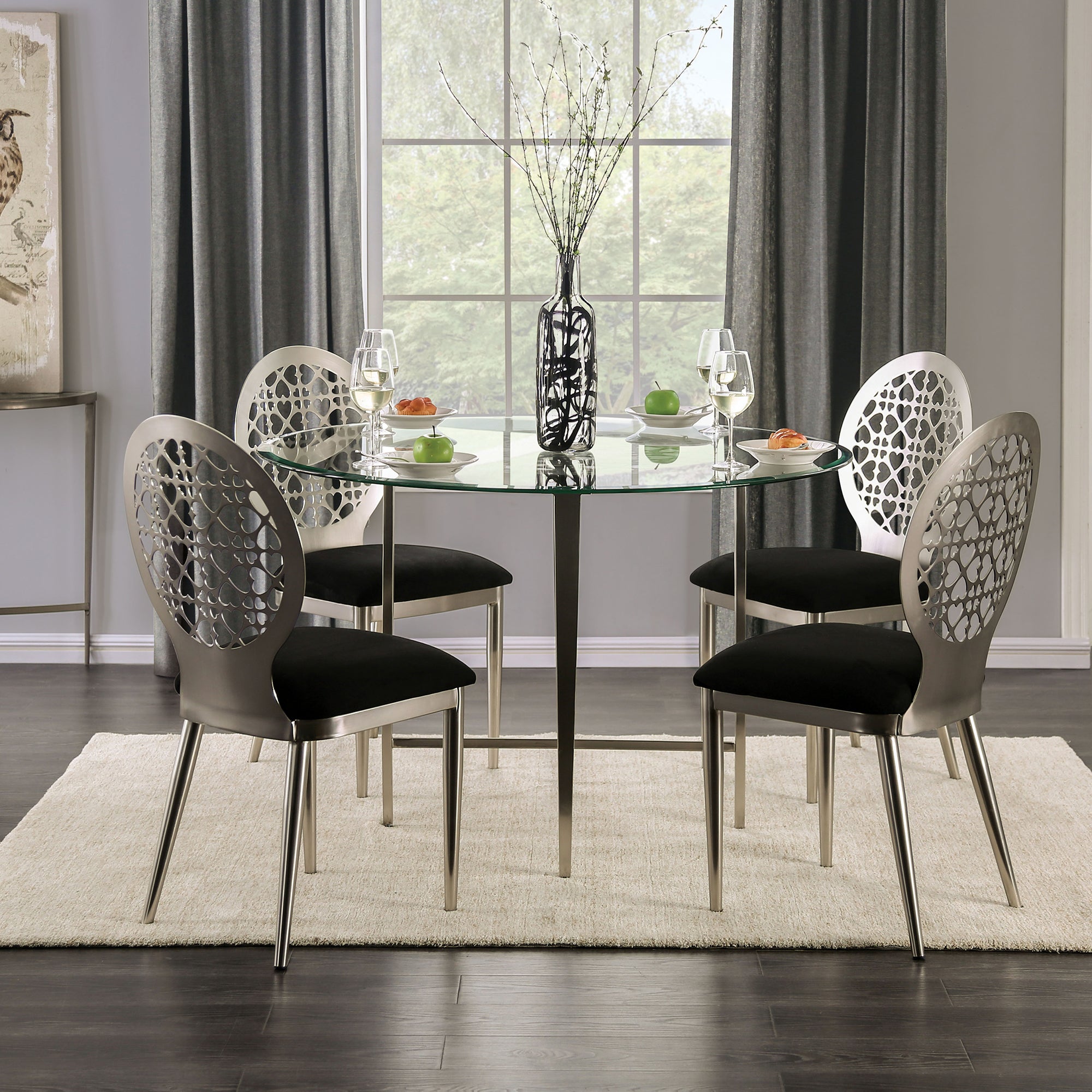 Villio Contemporary Steel Side Chairs (Set of 2)