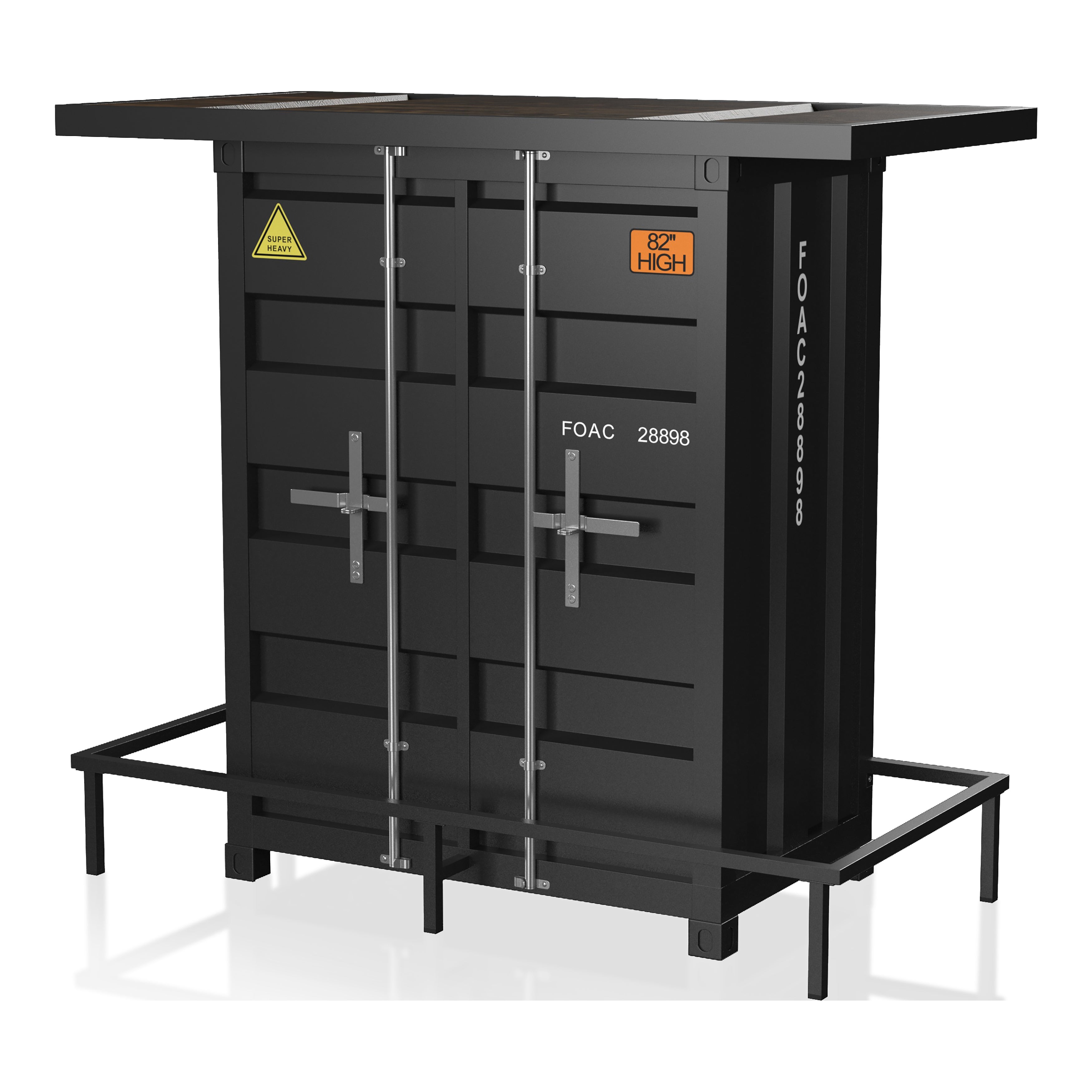 Lalka Sliding Door Bar Table in Black