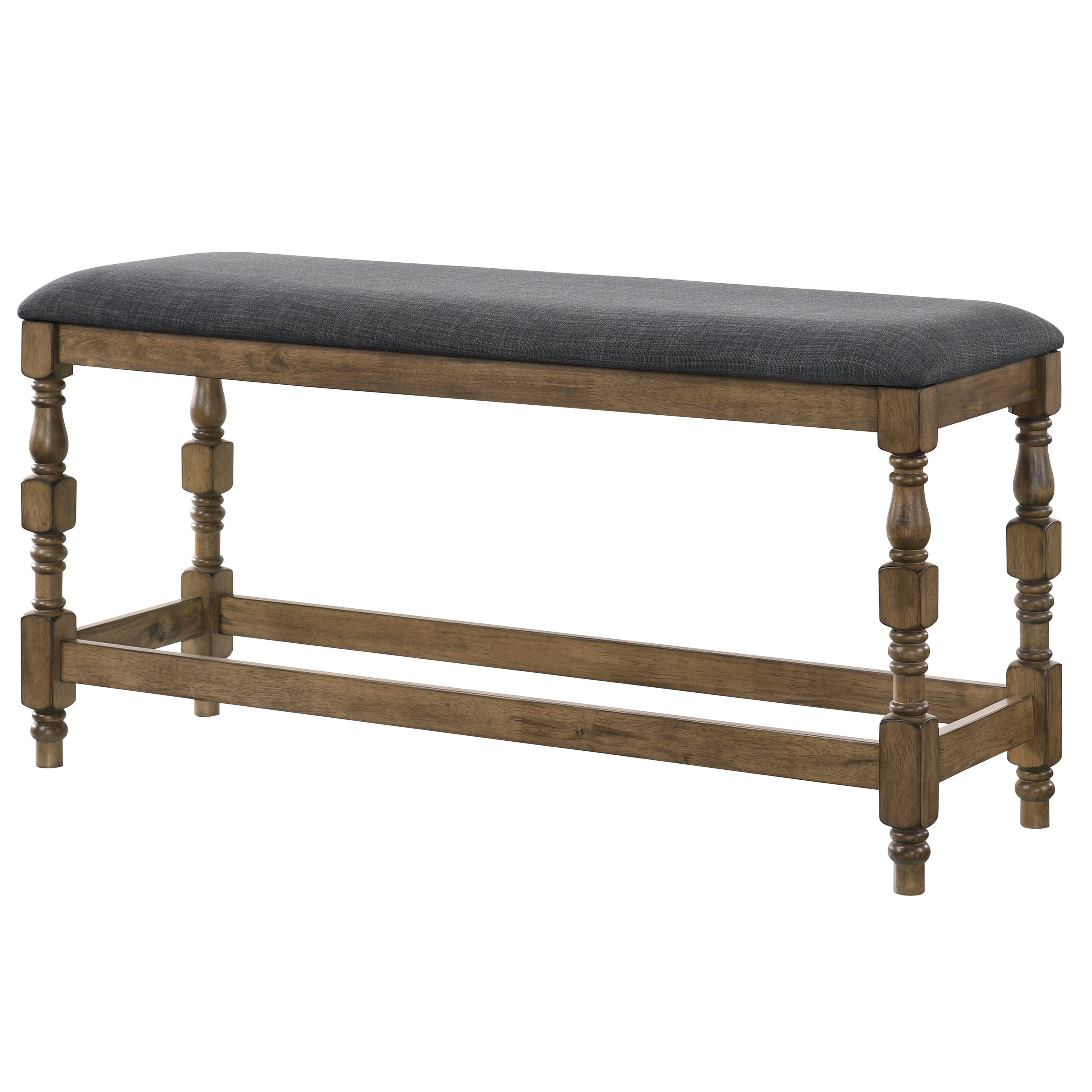 Weighton Padded Counter Height Bench in Antique Oak