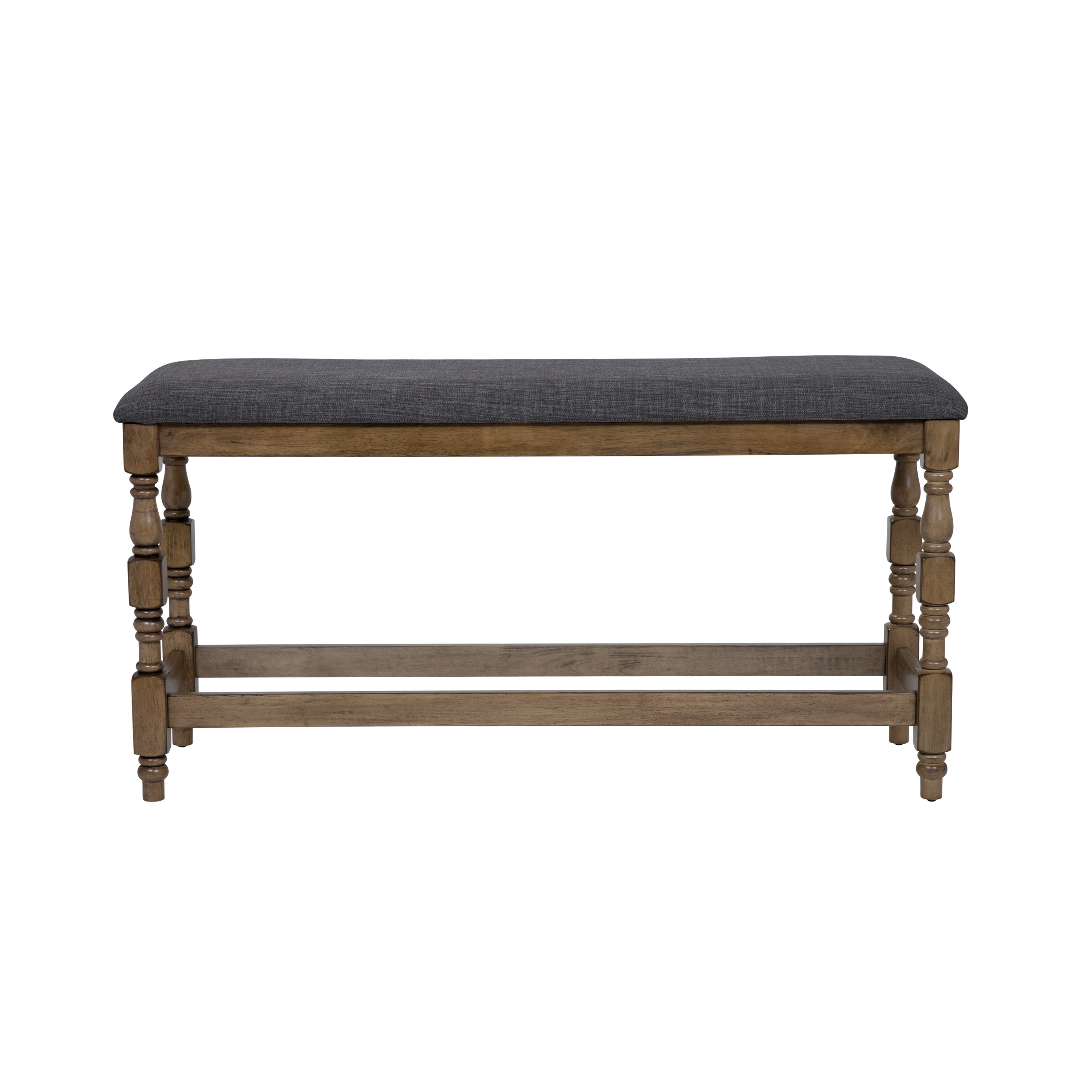 Weighton Padded Counter Height Bench in Antique Oak