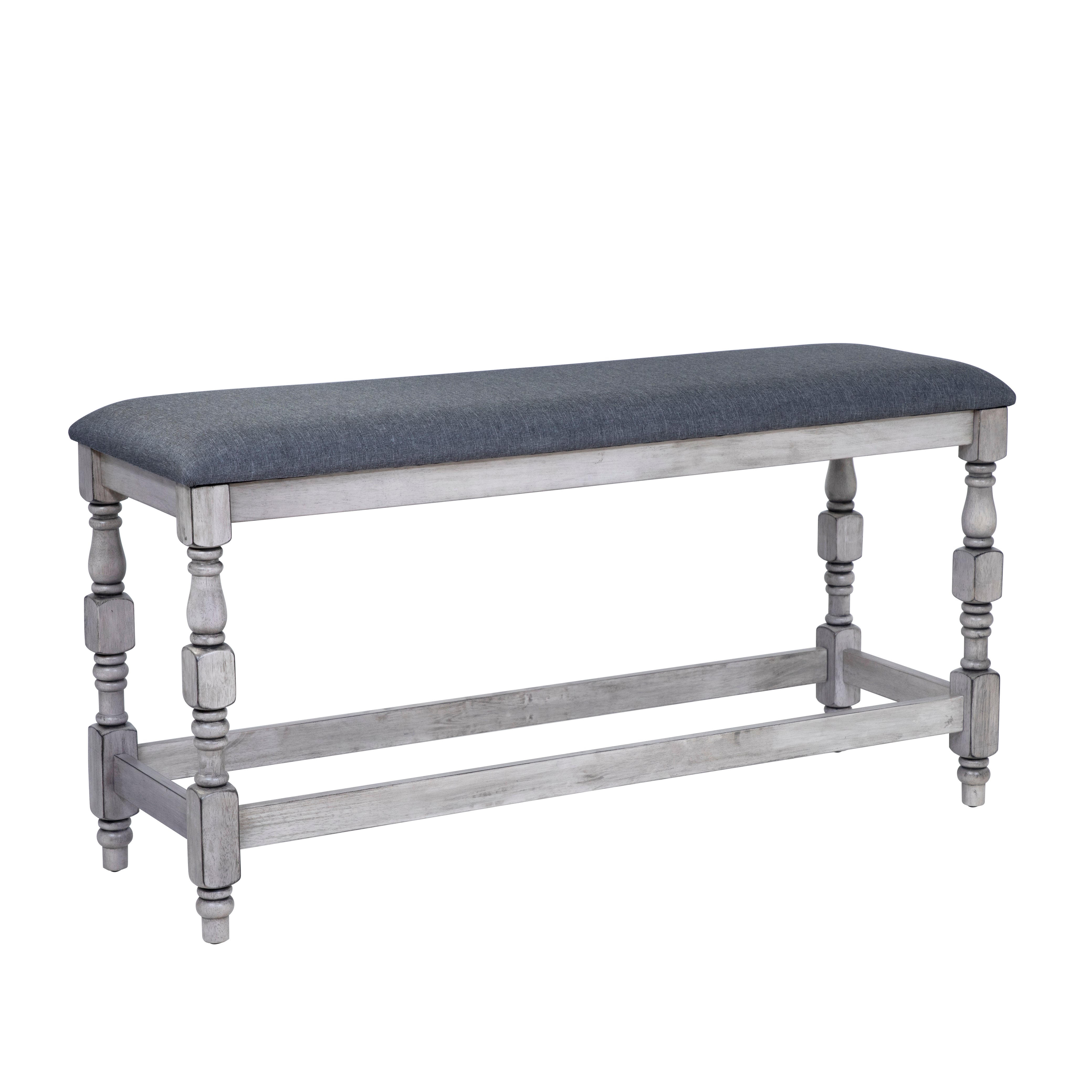 Weighton Padded Counter Height Bench in Antique White