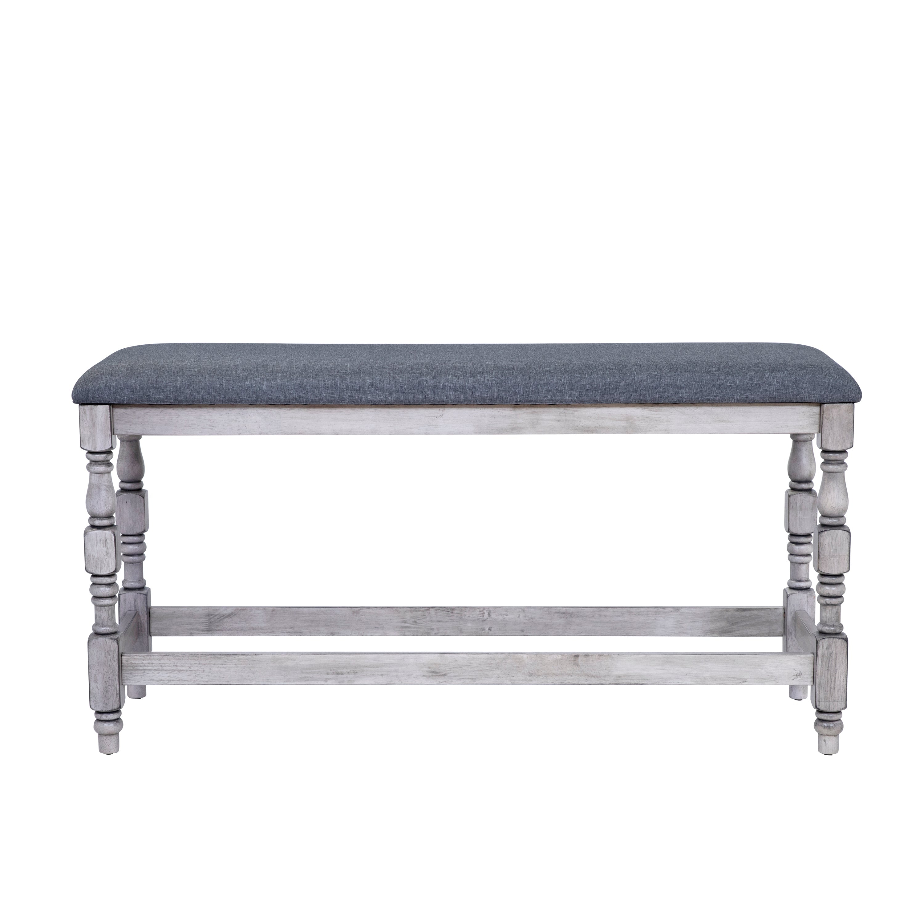 Weighton Padded Counter Height Bench in Antique White