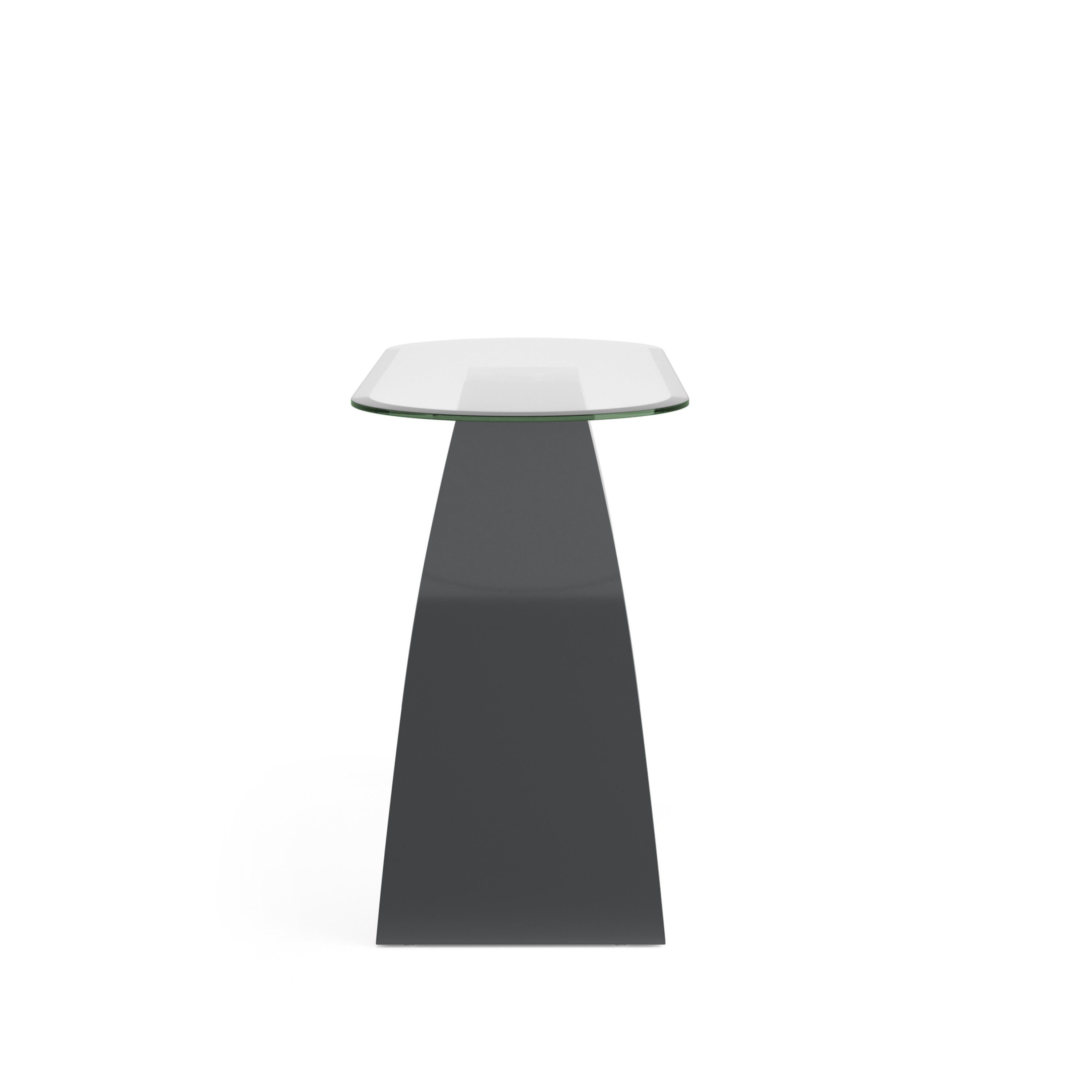 Pelletoni Glass Top Console Table in Gray