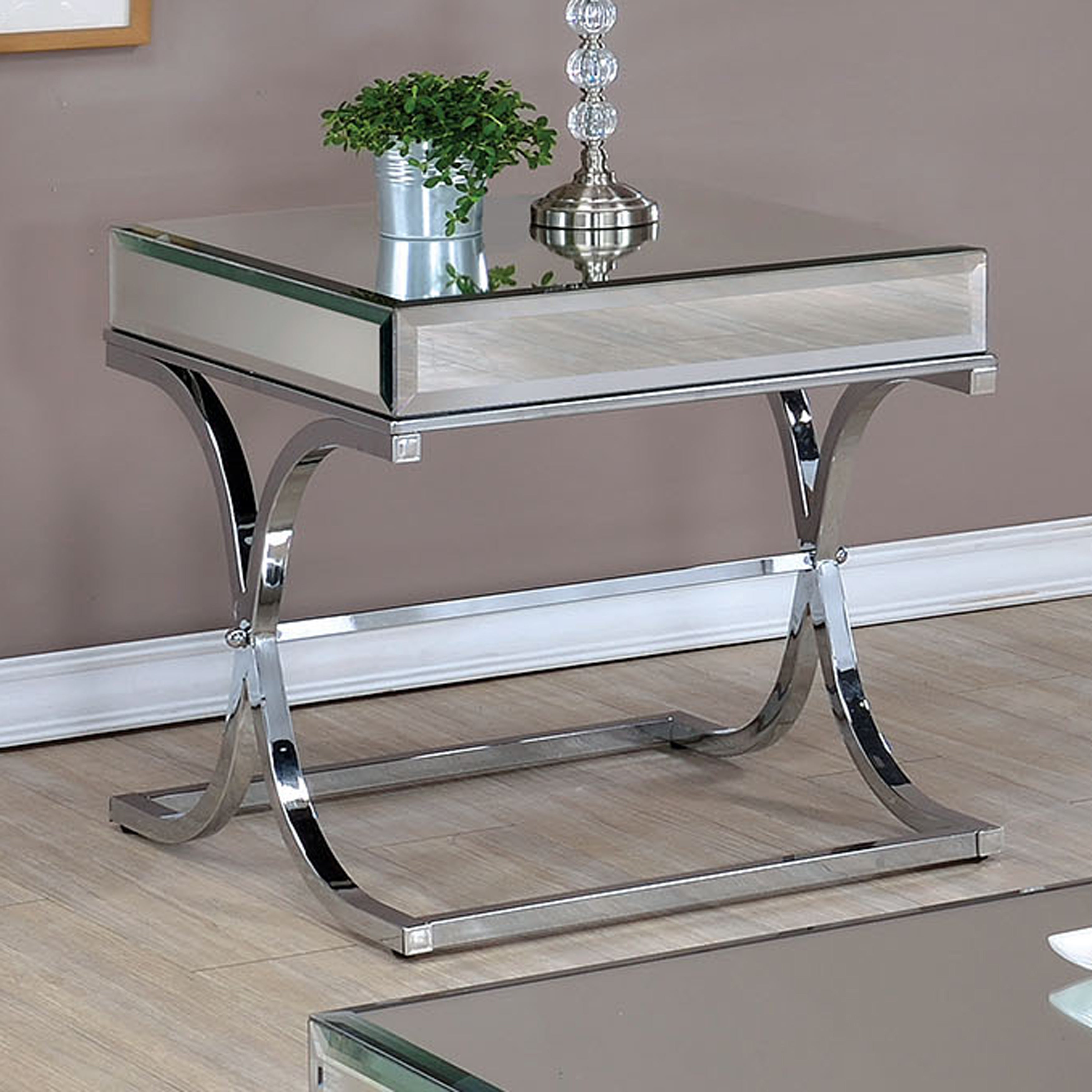 Lorrisa Contemporary Glass Top Coffee Table in Brass