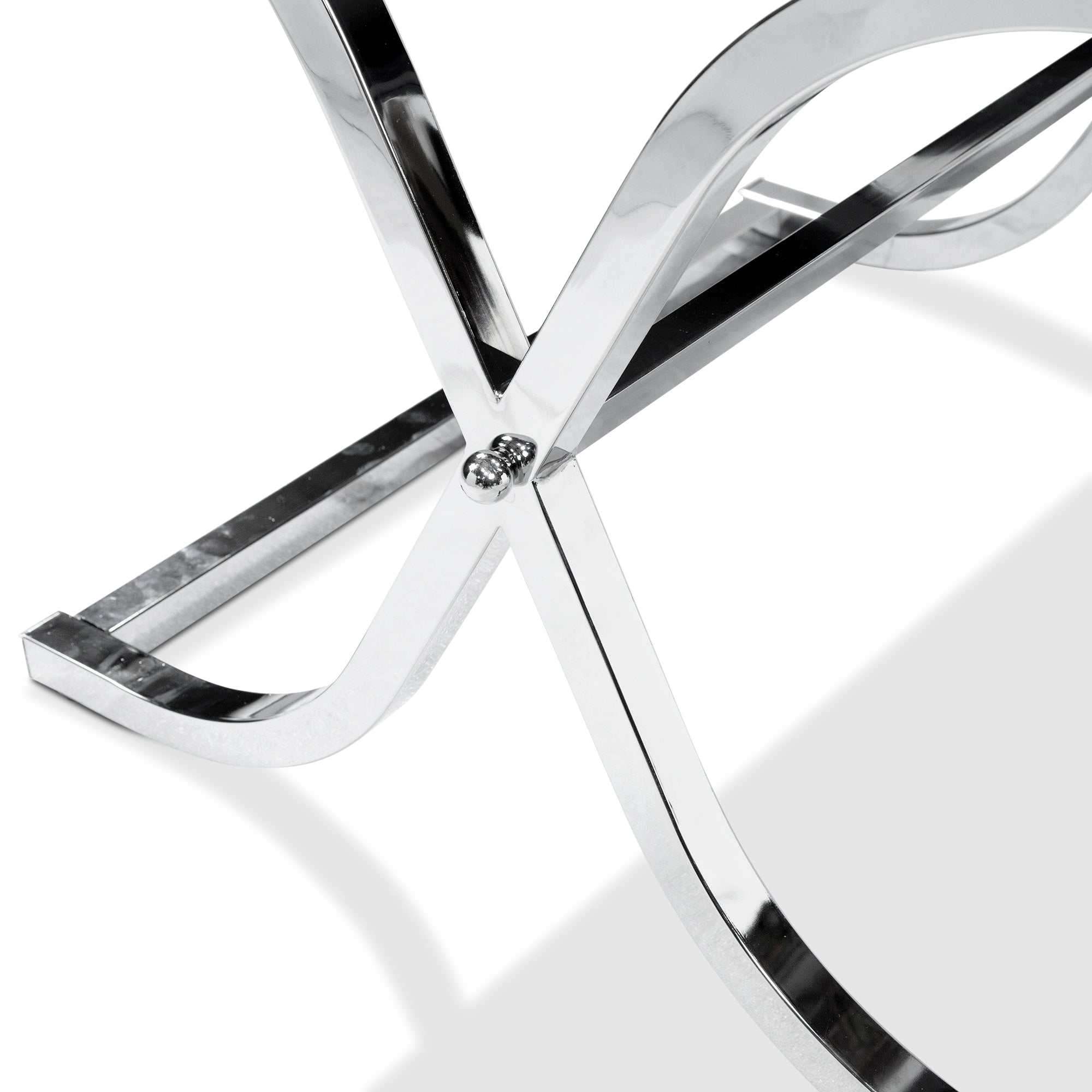 Lorrisa Contemporary Glass Top End Table in Chrome