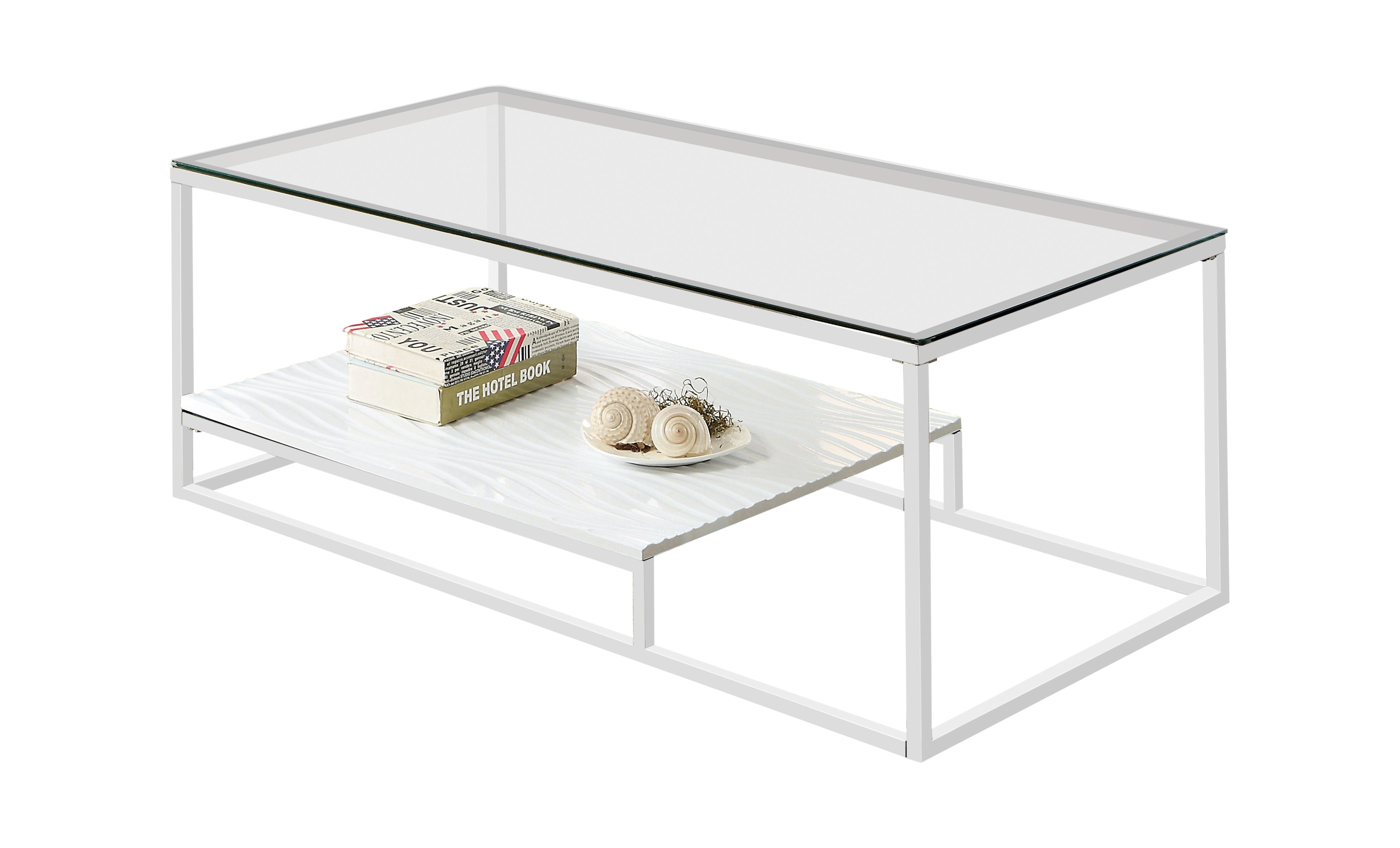 Aldea Contemporary Glass Top Coffee Table