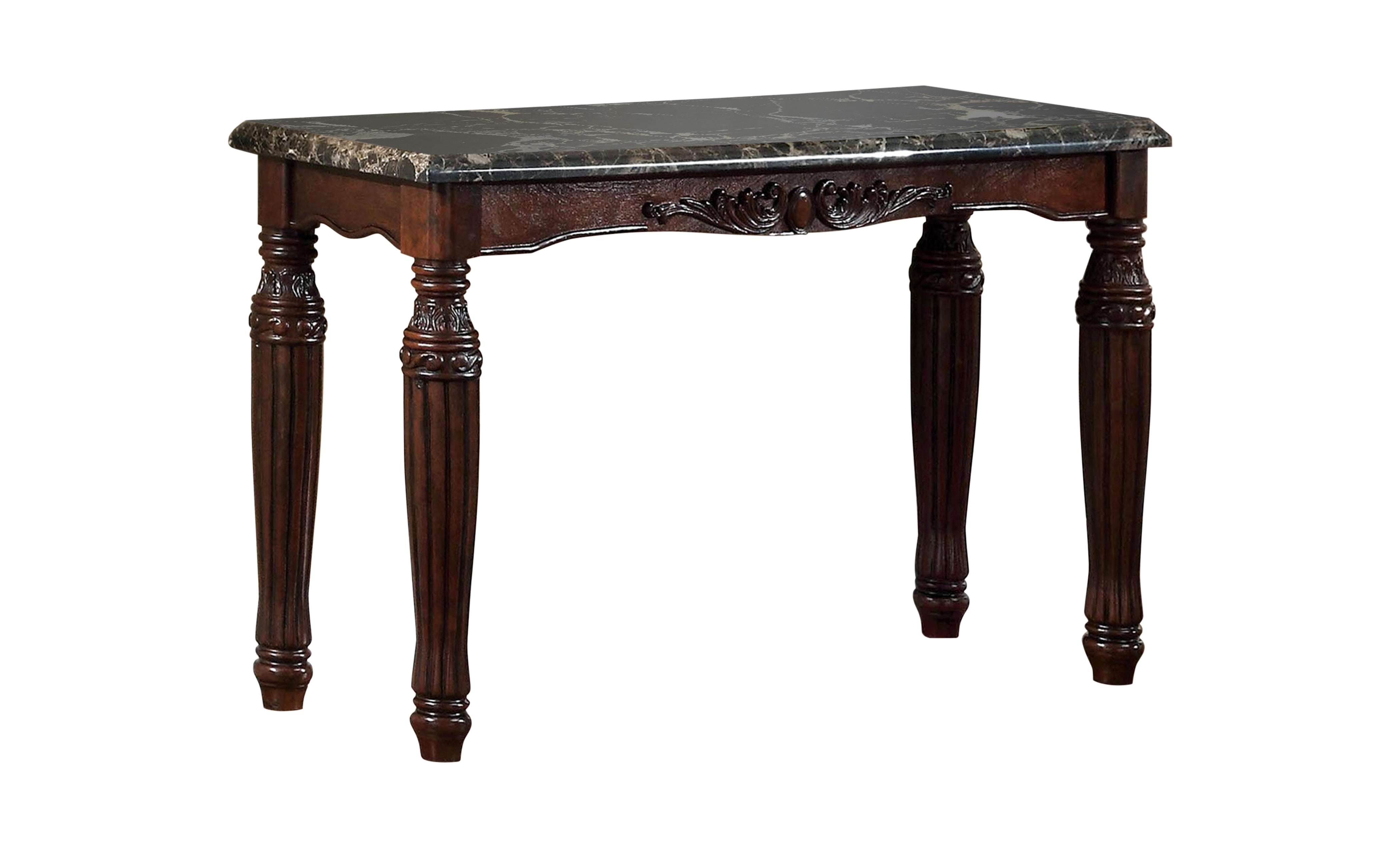 Myrna Traditional Faux Marble Top Sofa Table