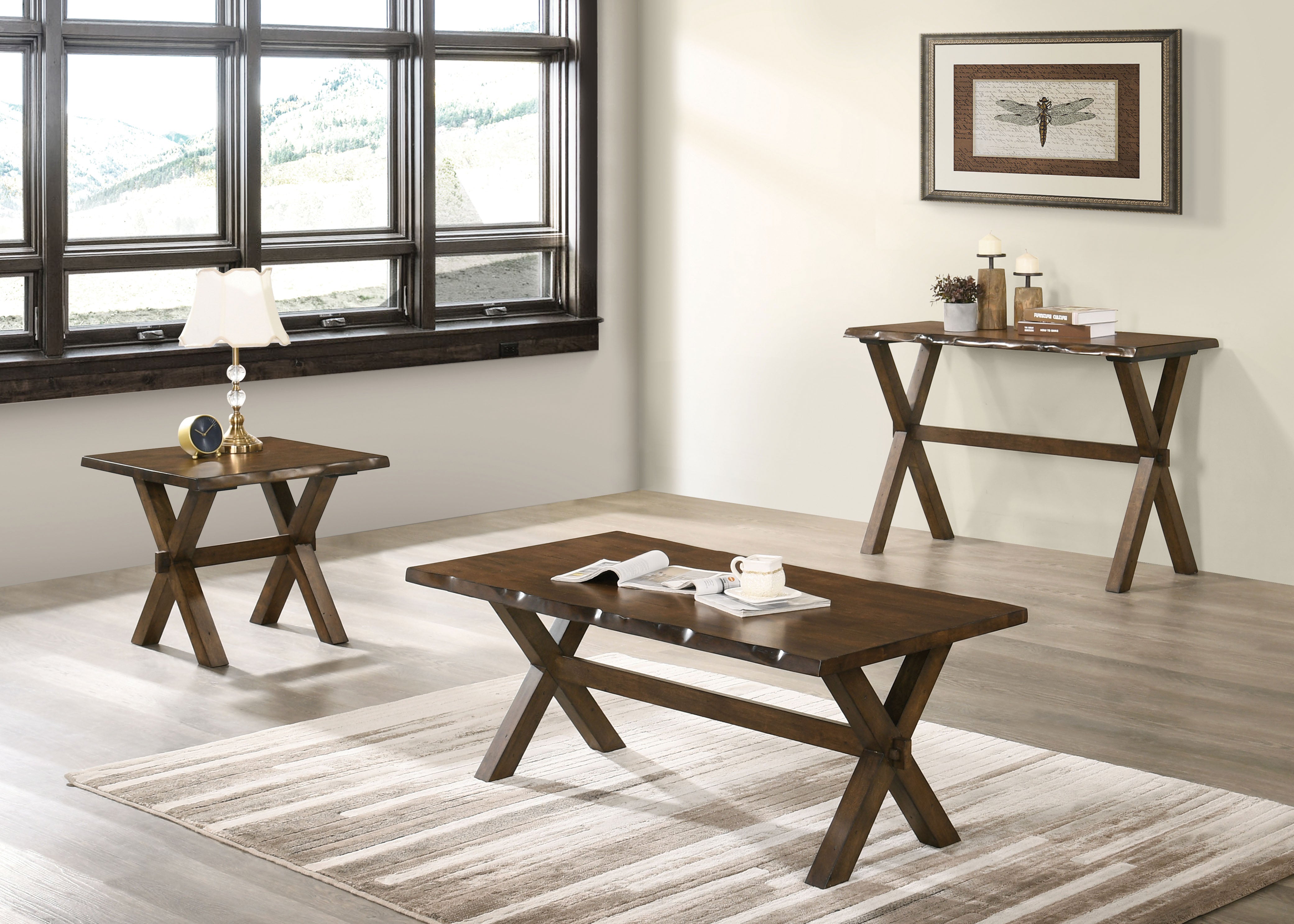 Bradden X-Cross Base End Table