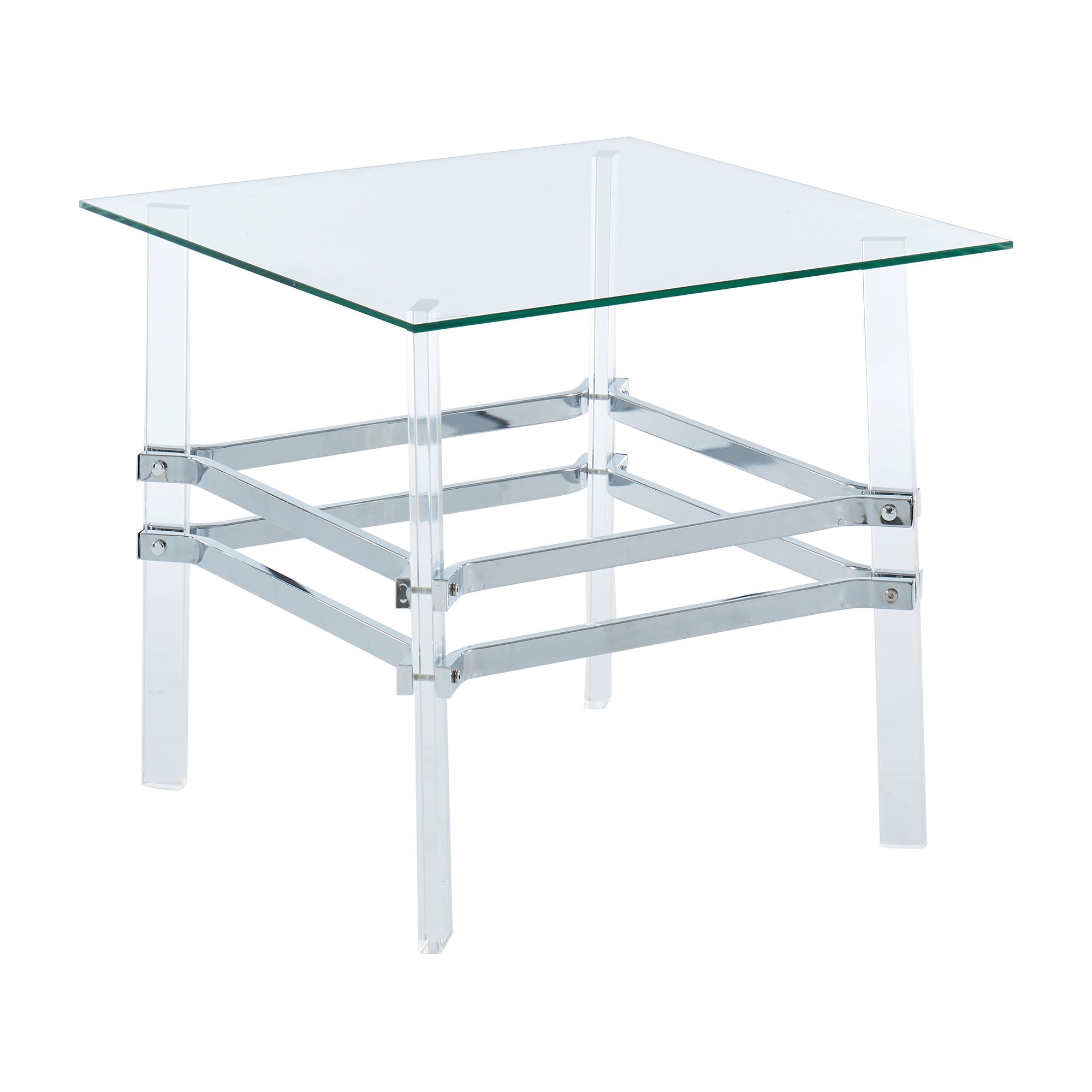 Arenado Contemporary Glass Top End Table