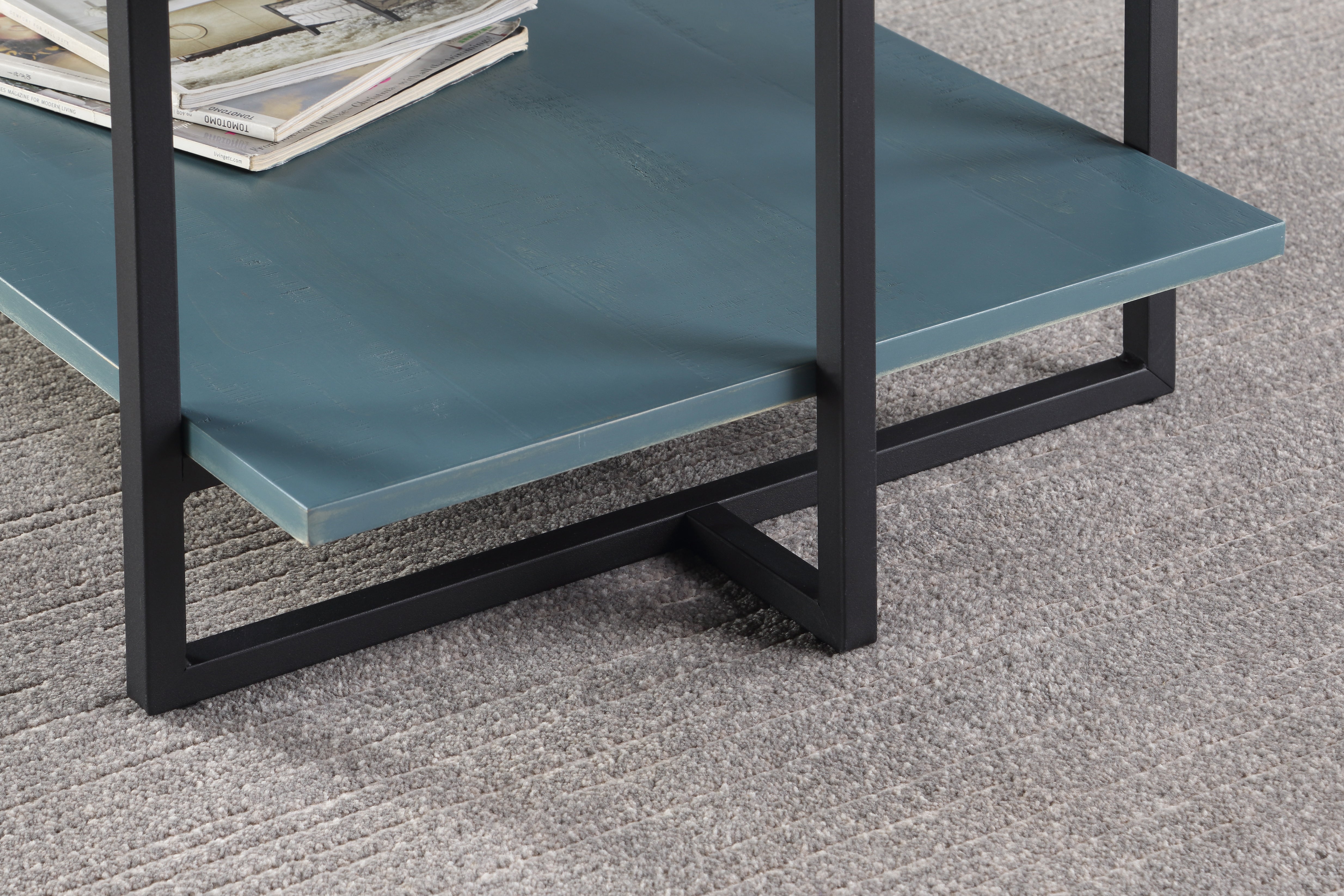 Humere Tray Top Coffee Table in Antique Blue
