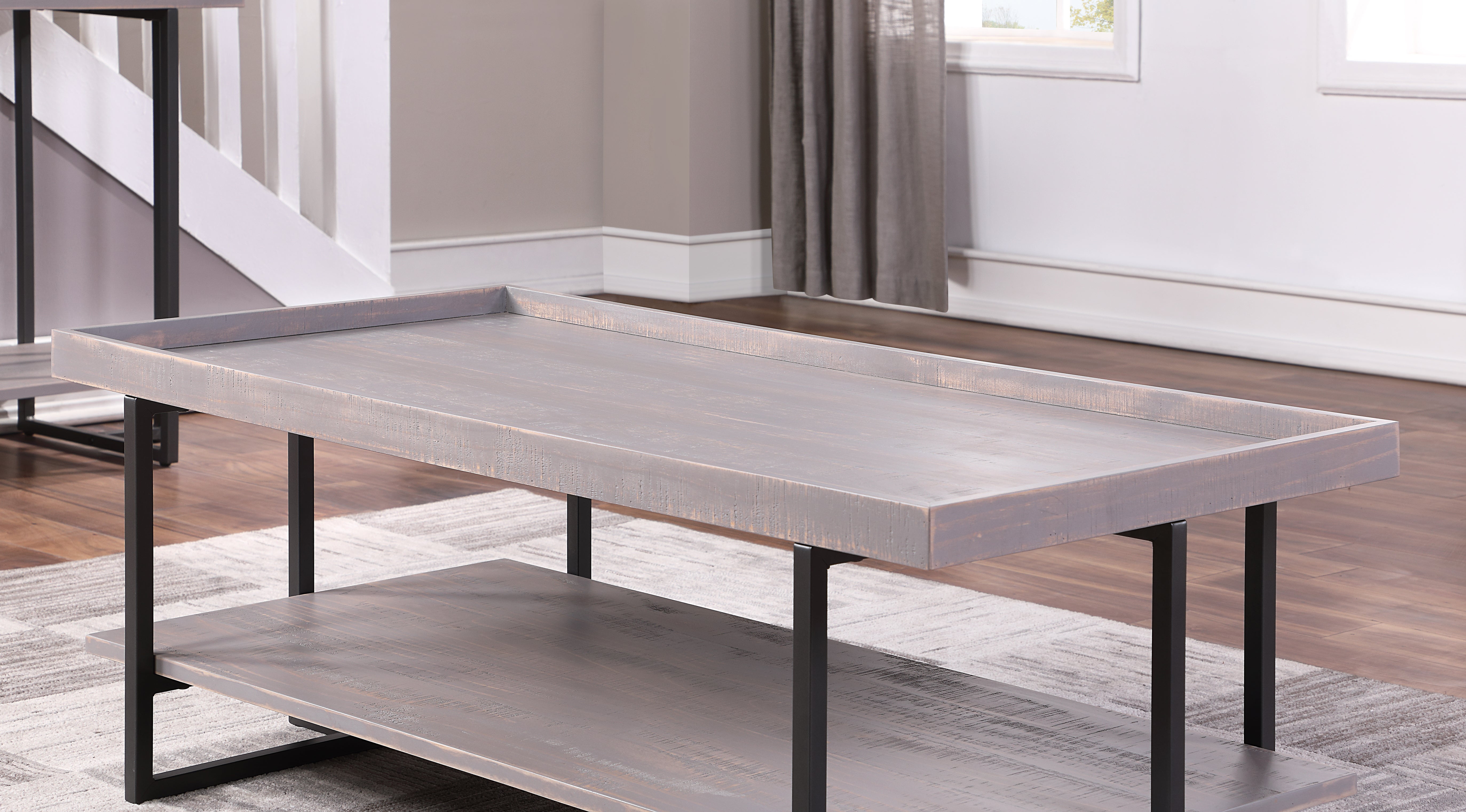 Humere Tray Top Coffee Table in Antique Gray