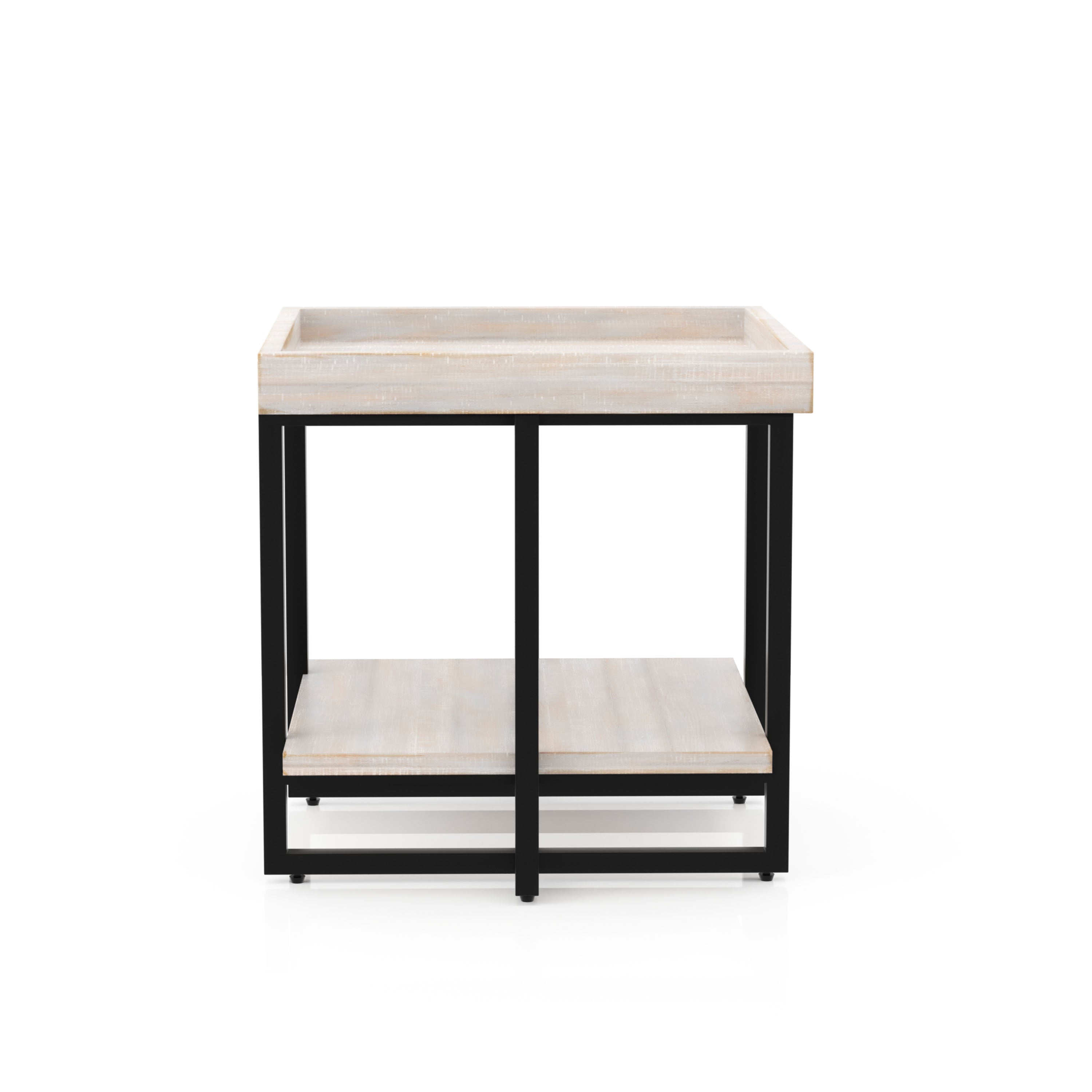 Humere Tray Top End Table in Antique White