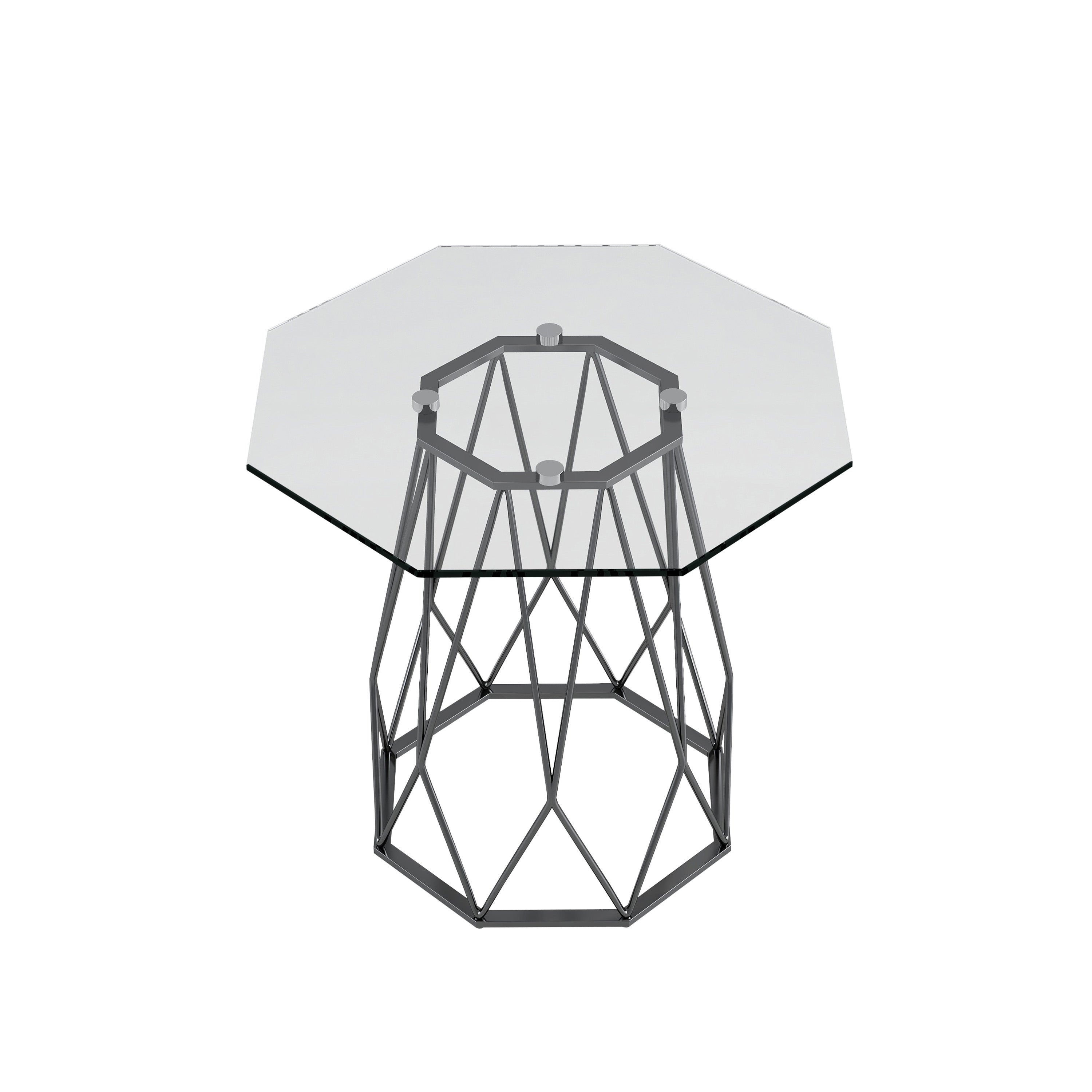 Growder Glass Top End Table in Black