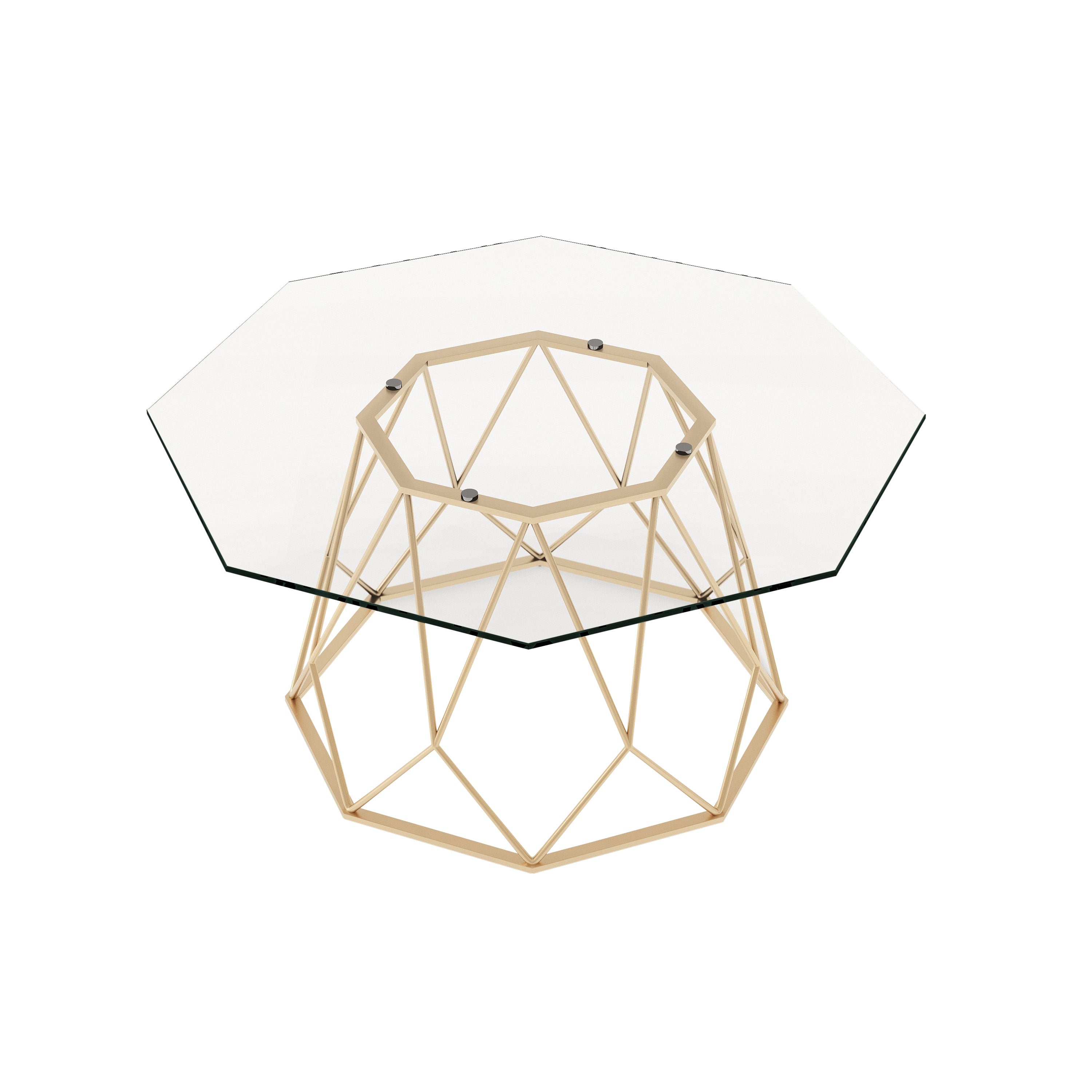 Growder Glass Top Coffee Table in Gold