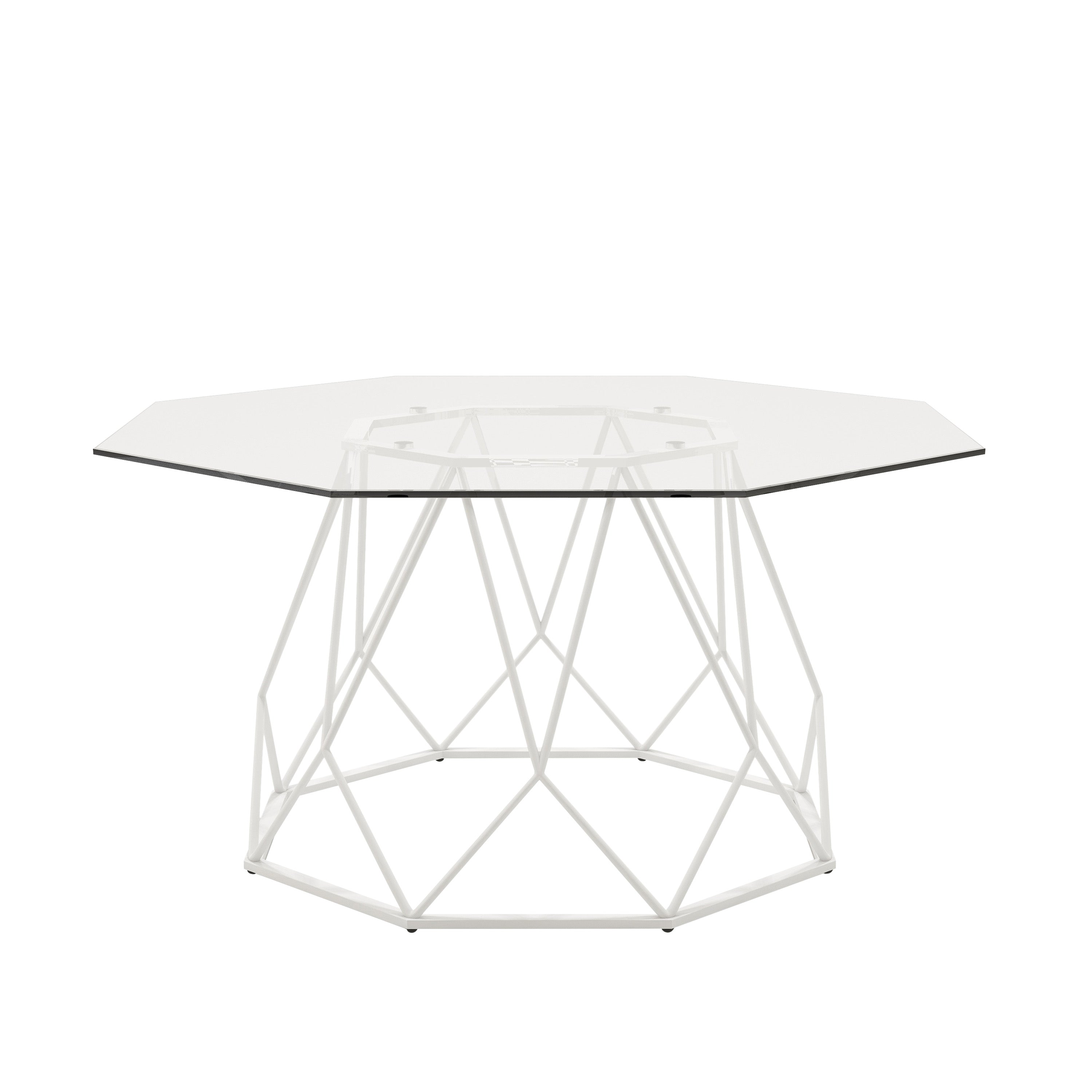 Growder Glass Top Coffee Table in White