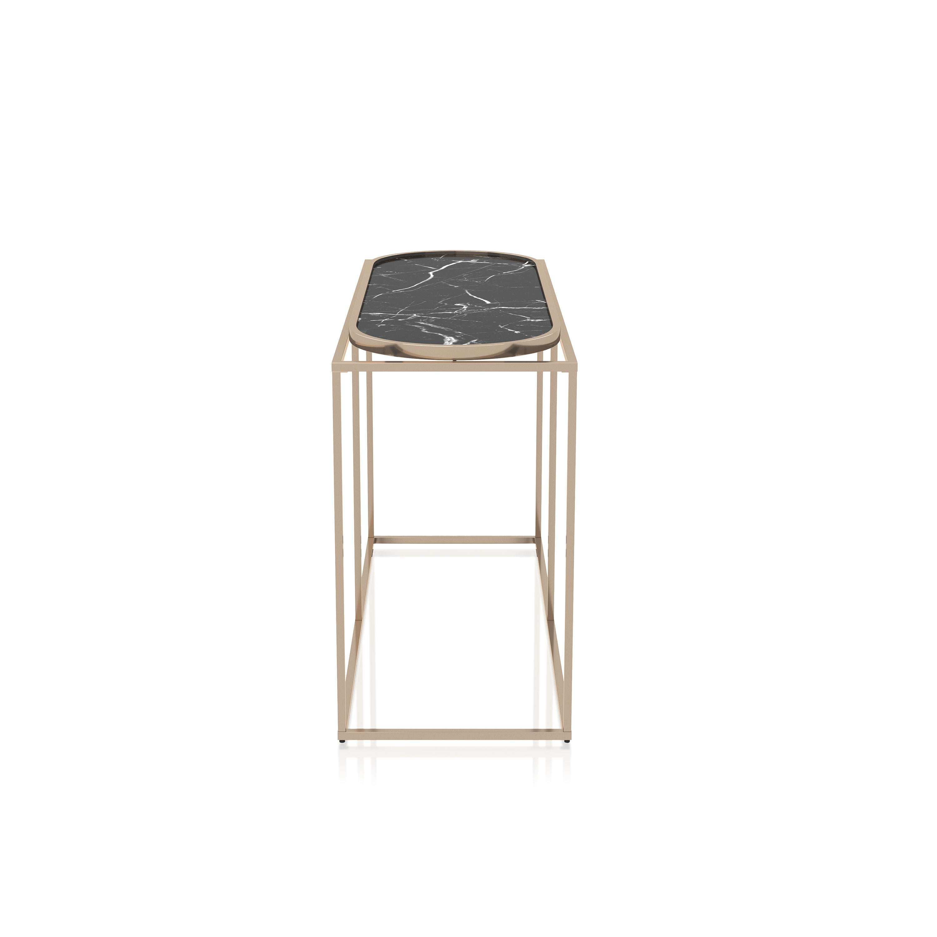 Pope Faux Marble Top Console Table in Black