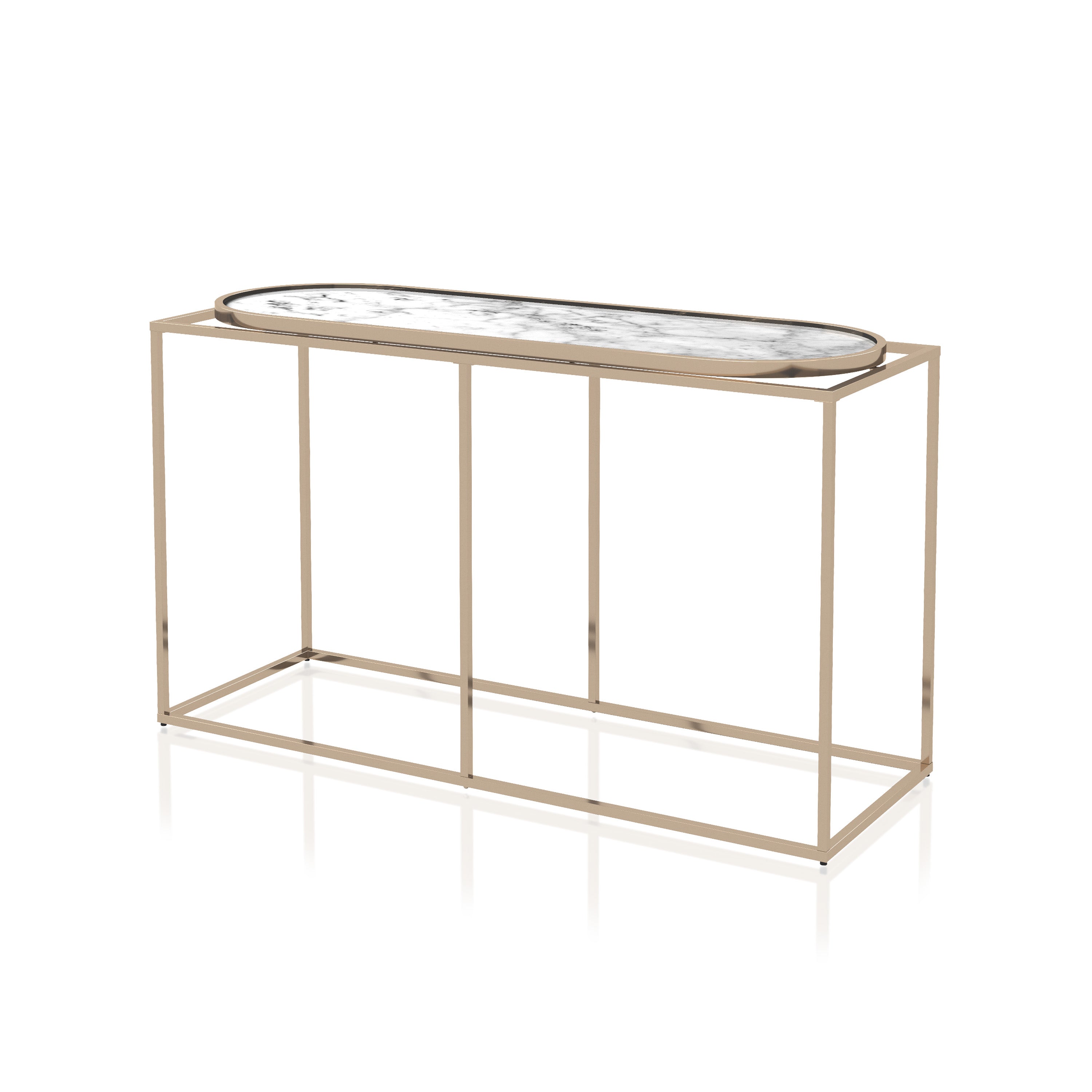 Pope Faux Marble Top Console Table in White