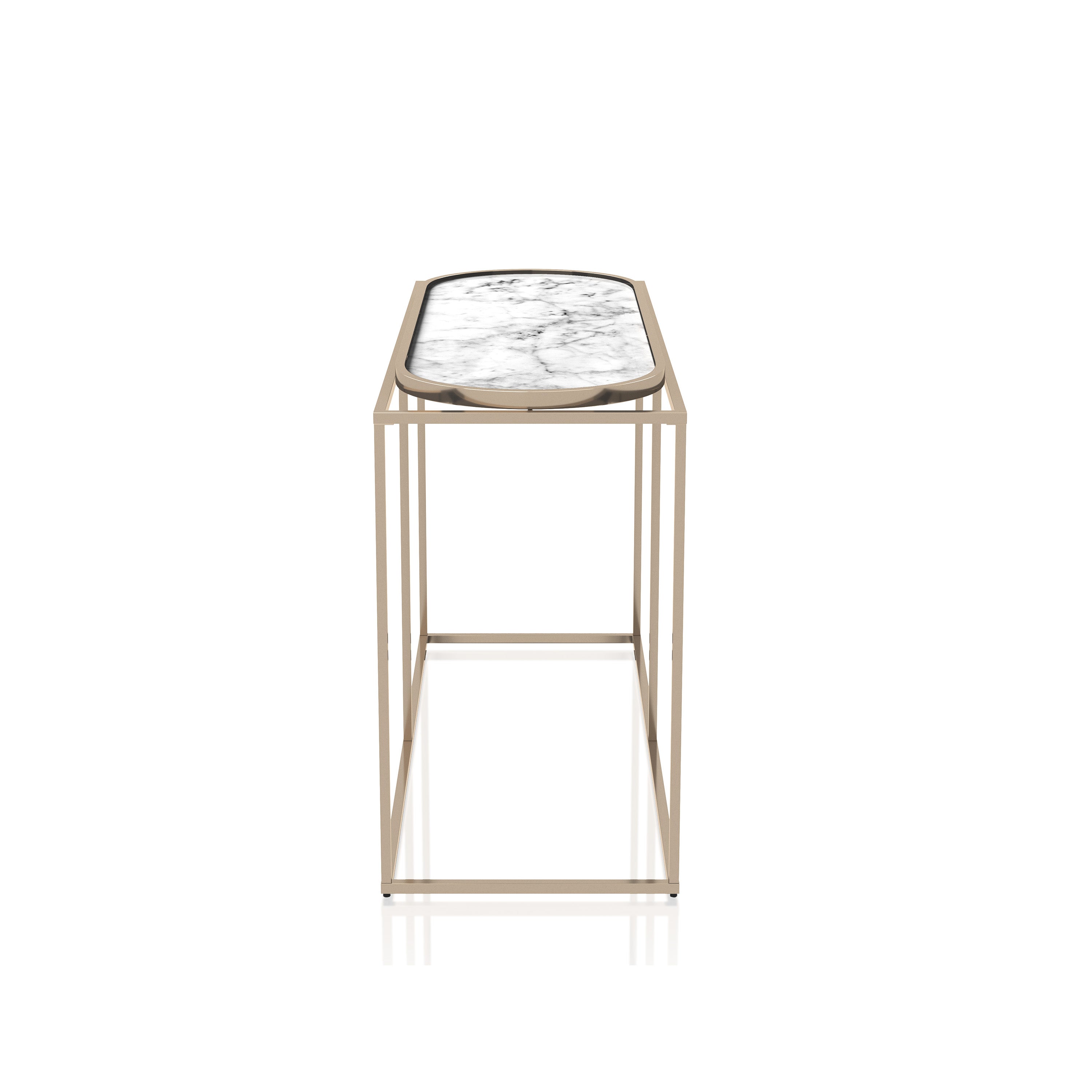 Pope Faux Marble Top Console Table in White