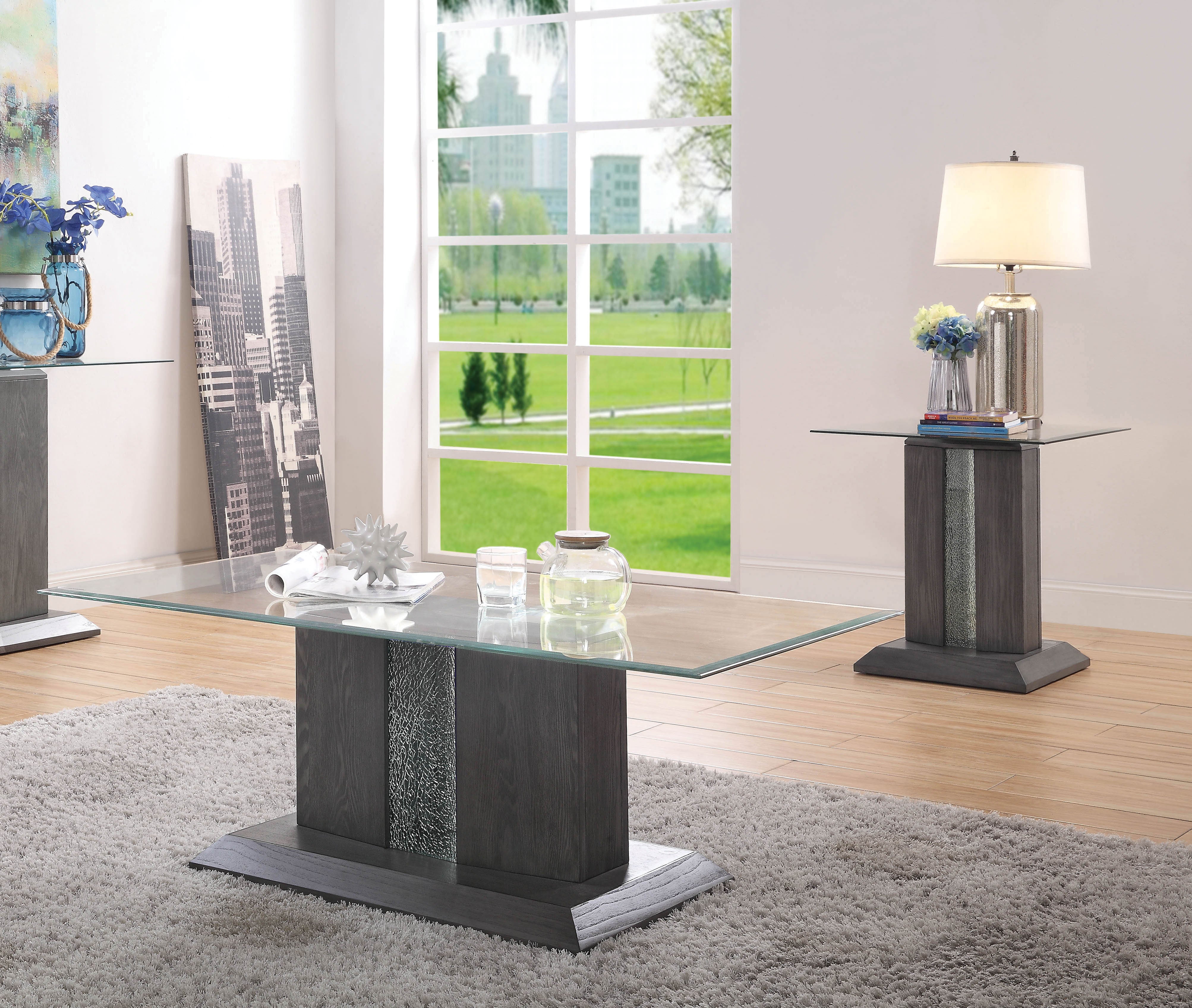 Lillon Contemporary 2-Piece Wood Table Set