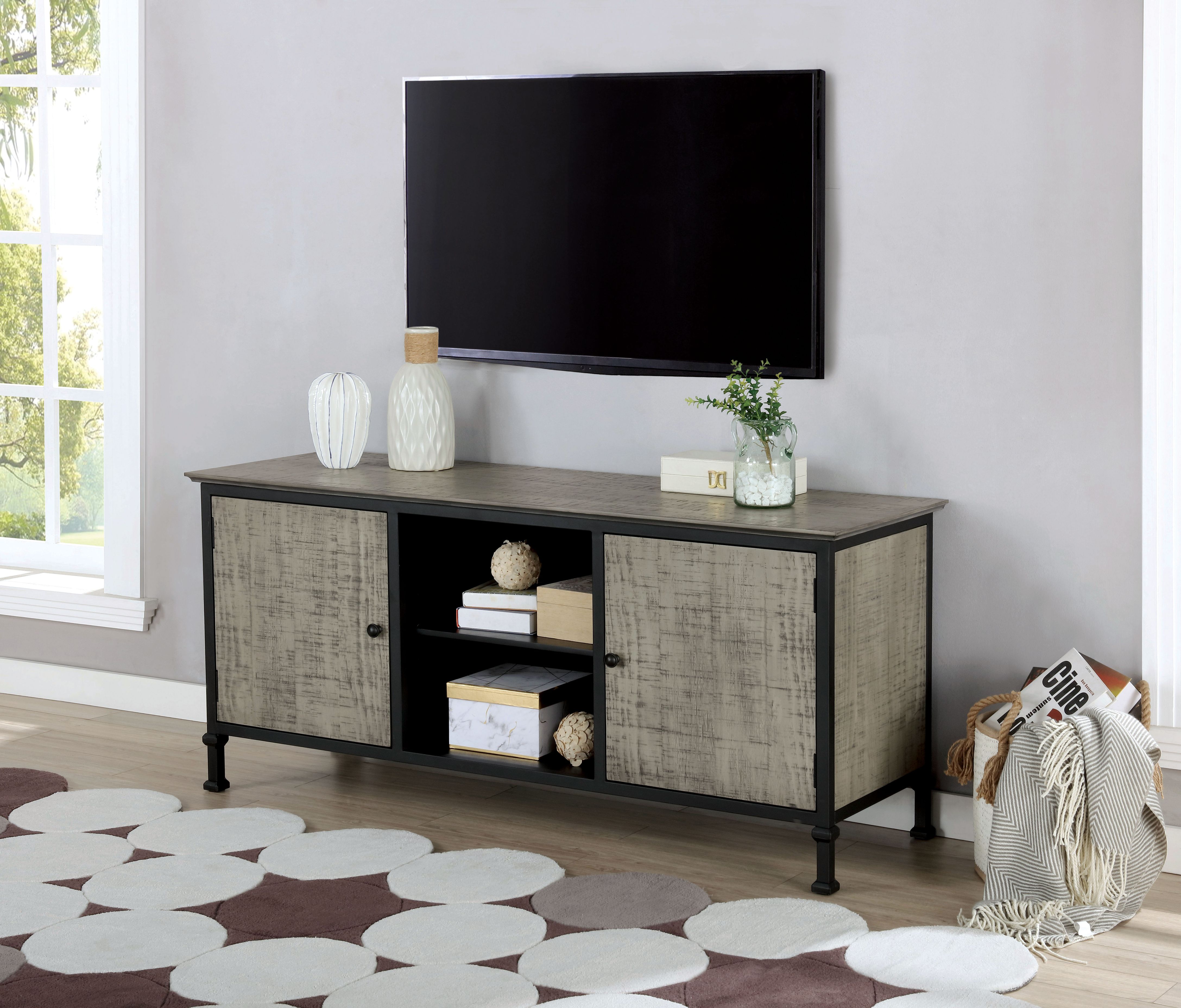 Ronda 8-Shelf 72-inch TV Stand in Gray