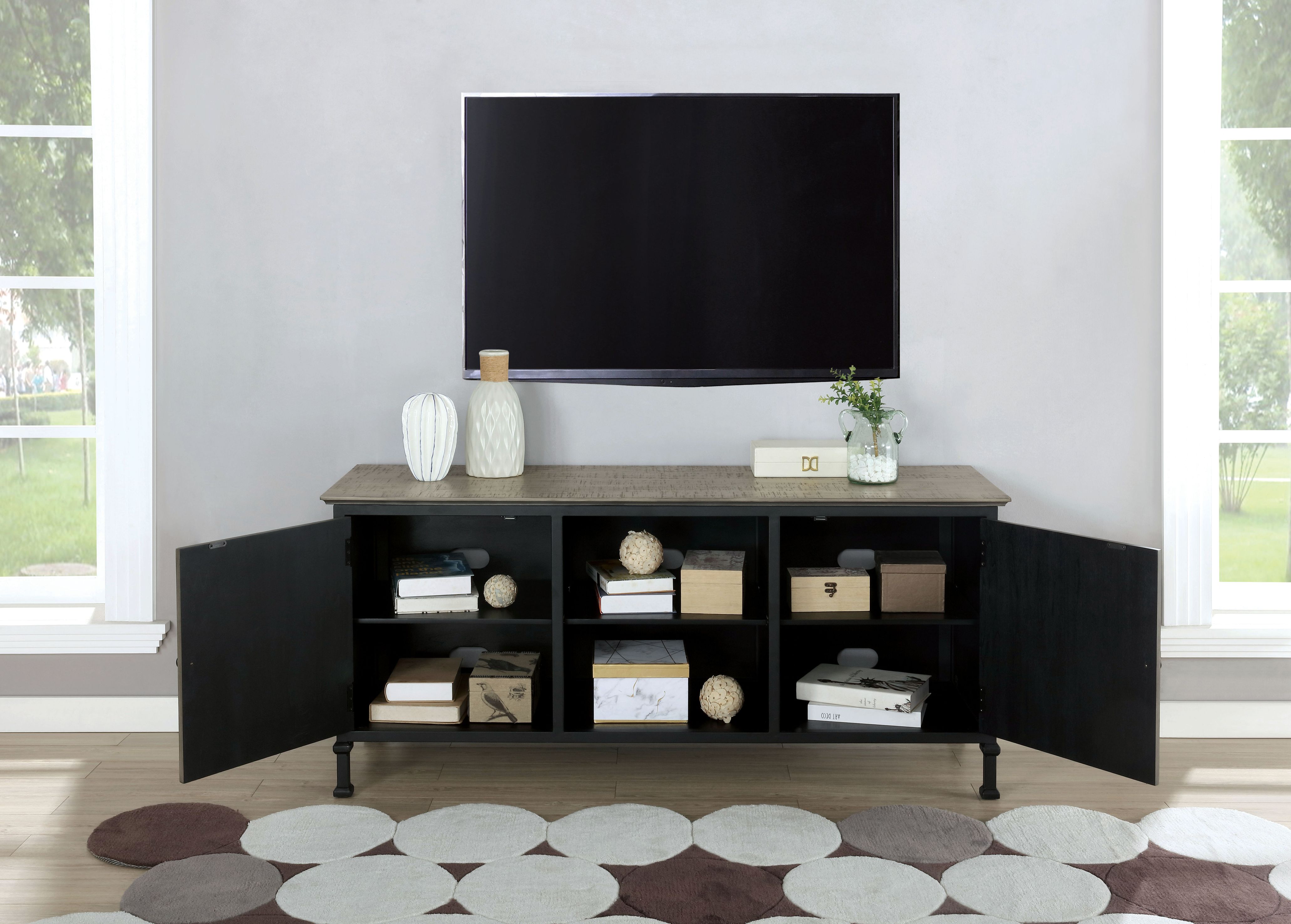 Ronda 6-Shelf 60-inch TV Stand in Gray