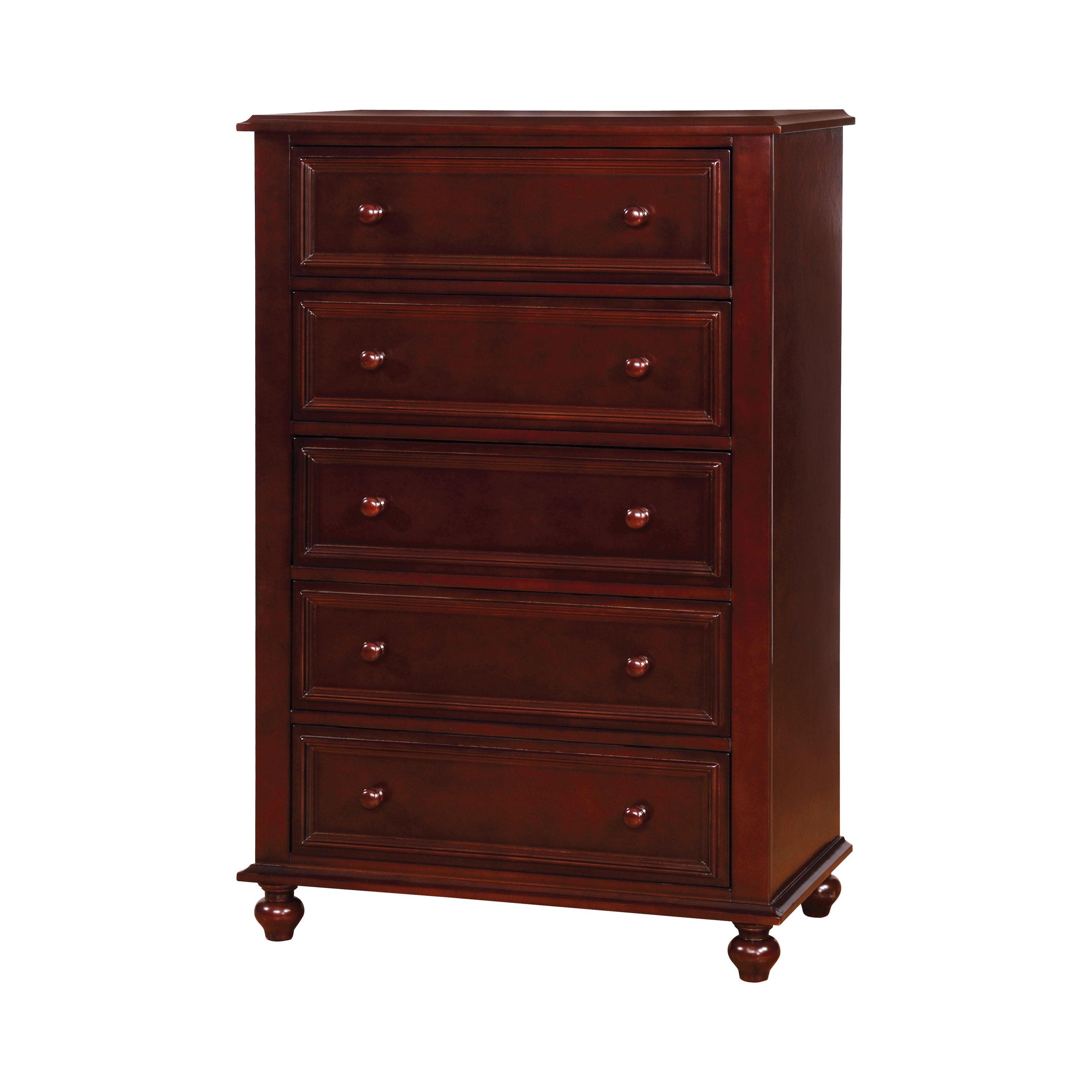 Ben Traditional 5-Drawer Chest in Dark Walnut