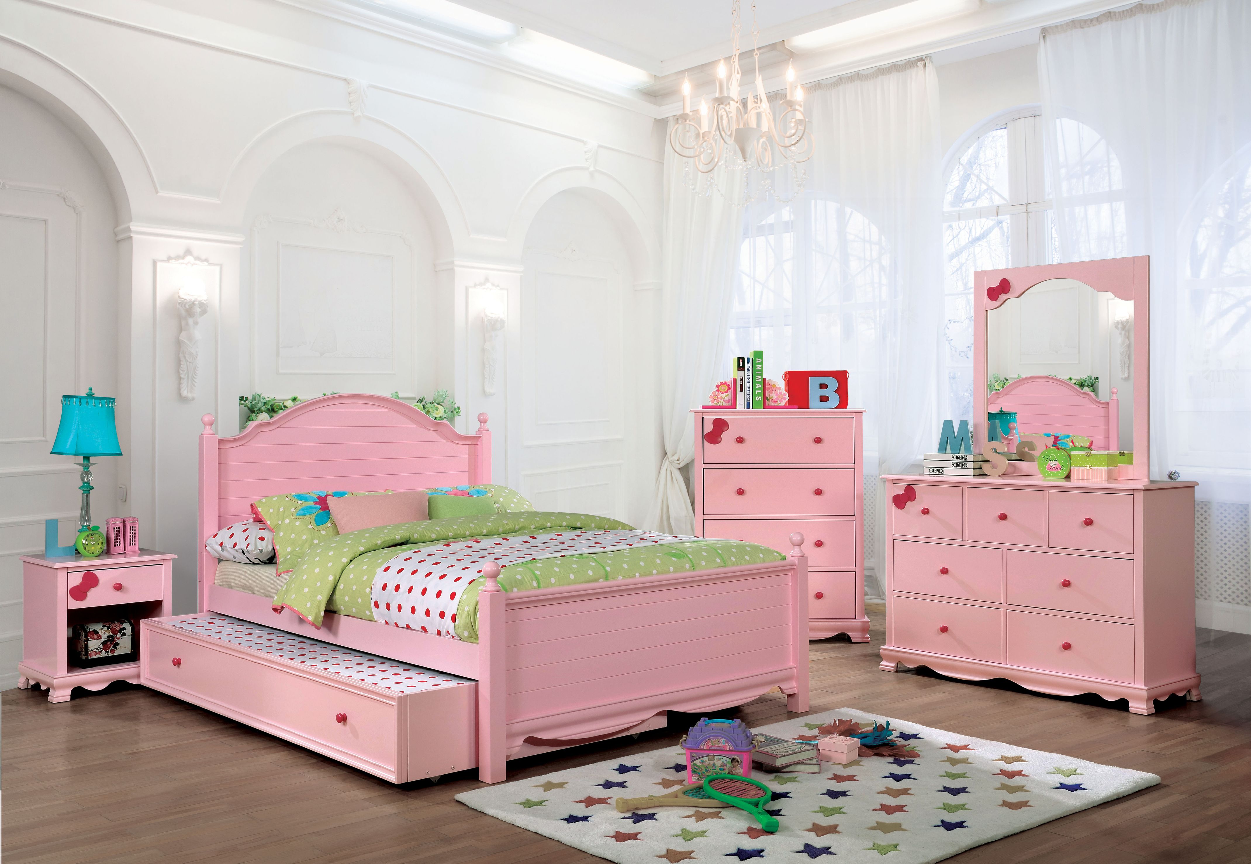 Tori Contemporary Open Storage Nightstand in Pink