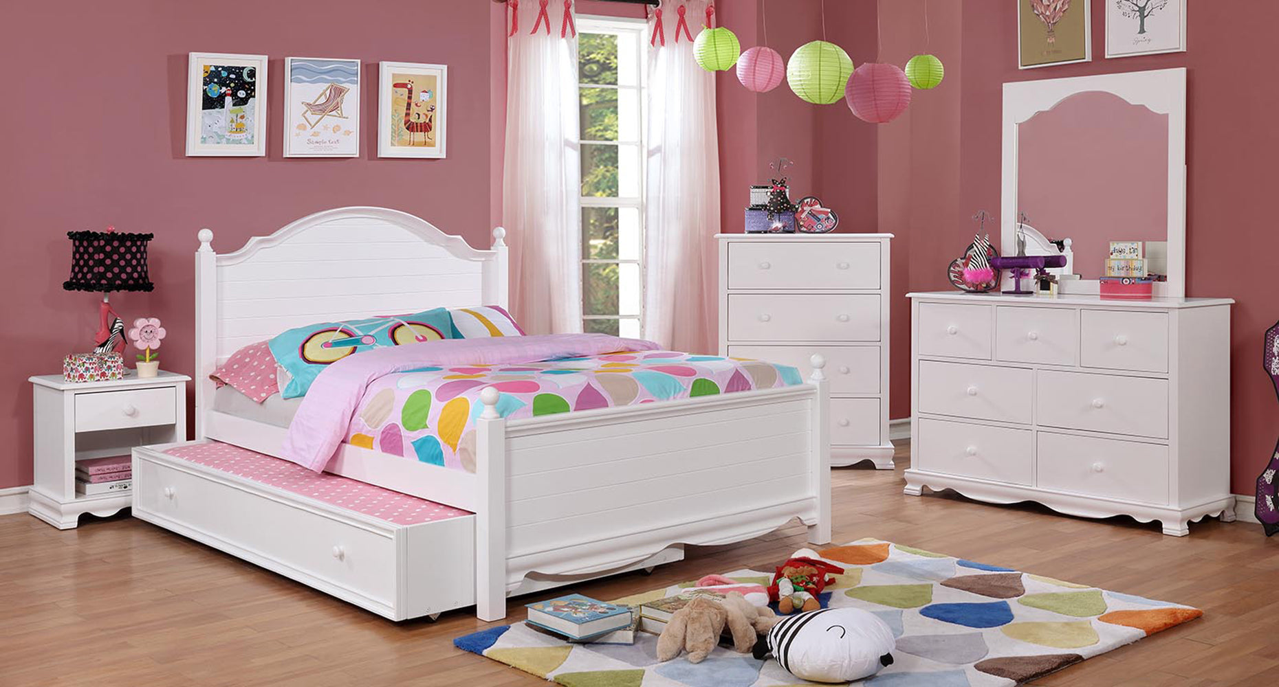 Tori Contemporary Solid Wood Full Platform Bed in White