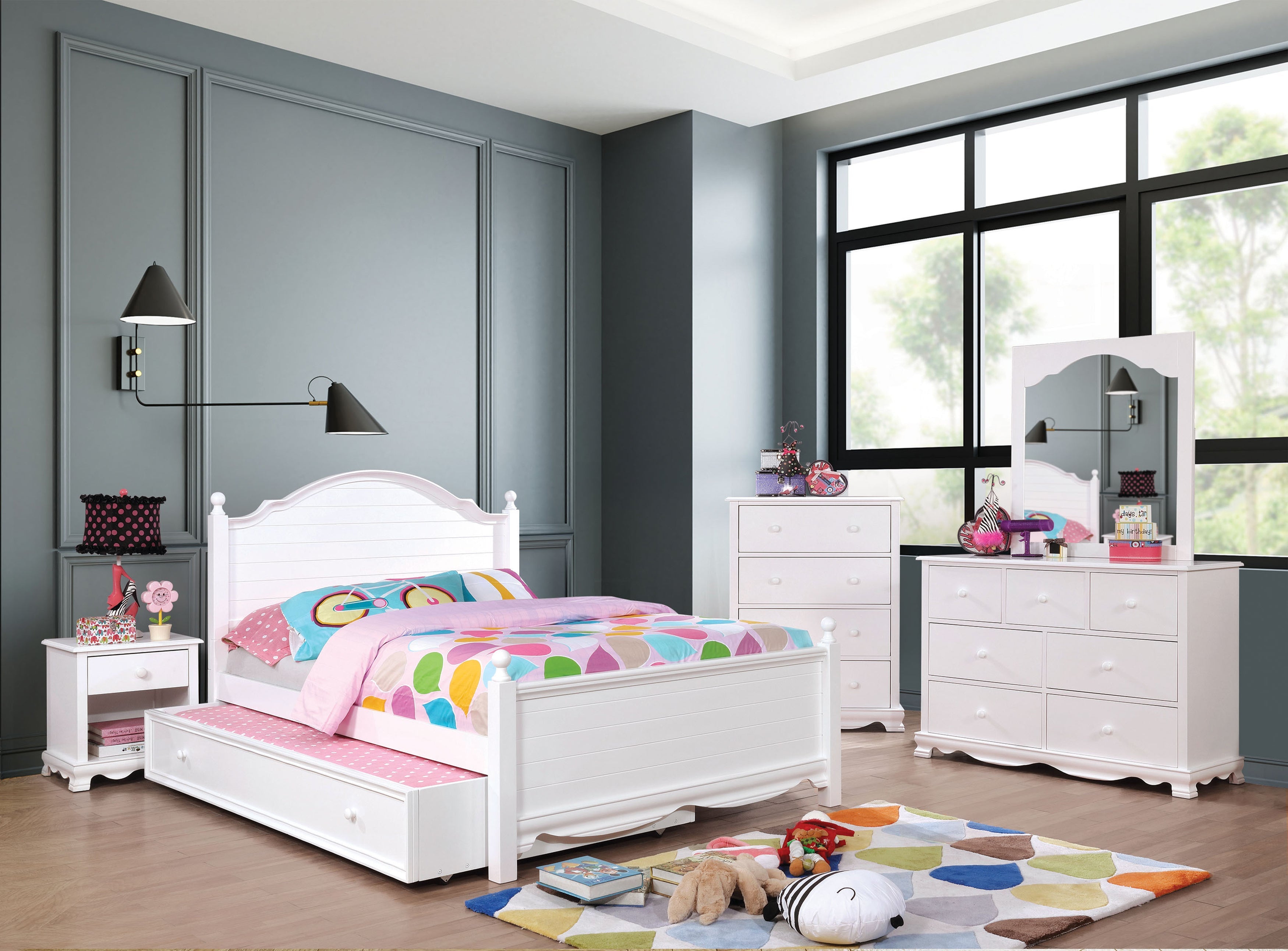 Tori Contemporary Open Storage Nightstand in White