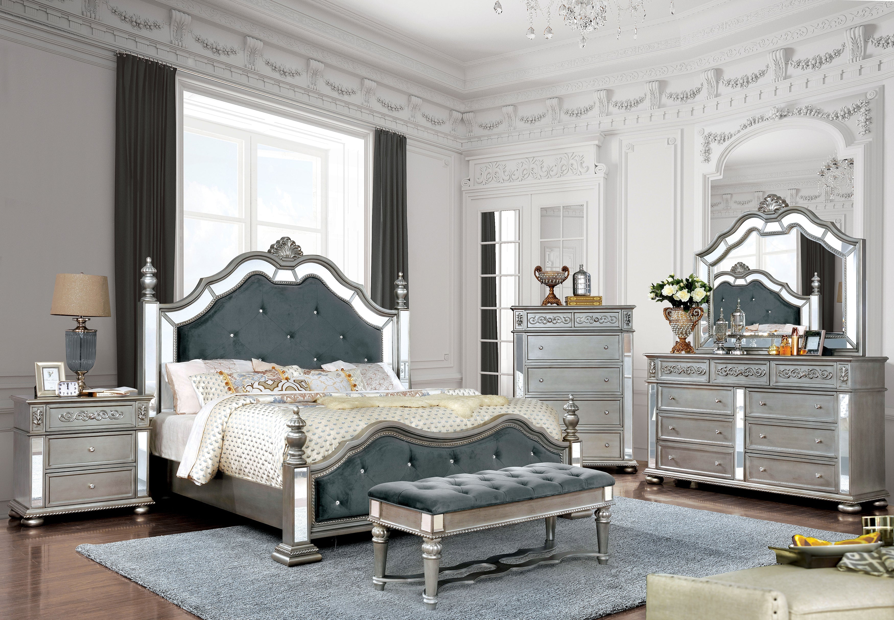 Sandry Traditional Wood Panel Bed