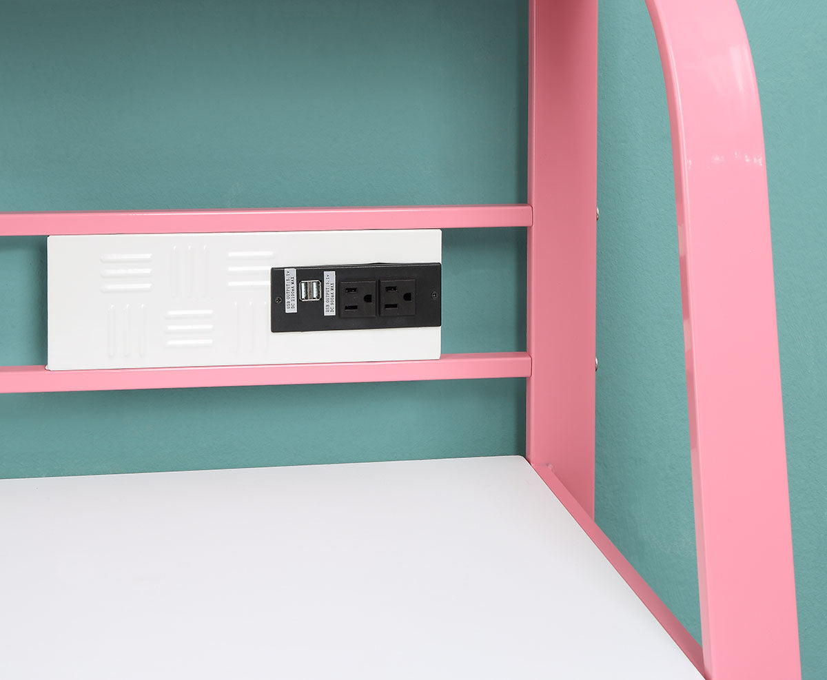 Kelly Novelty Metal Desk with USB Outlet