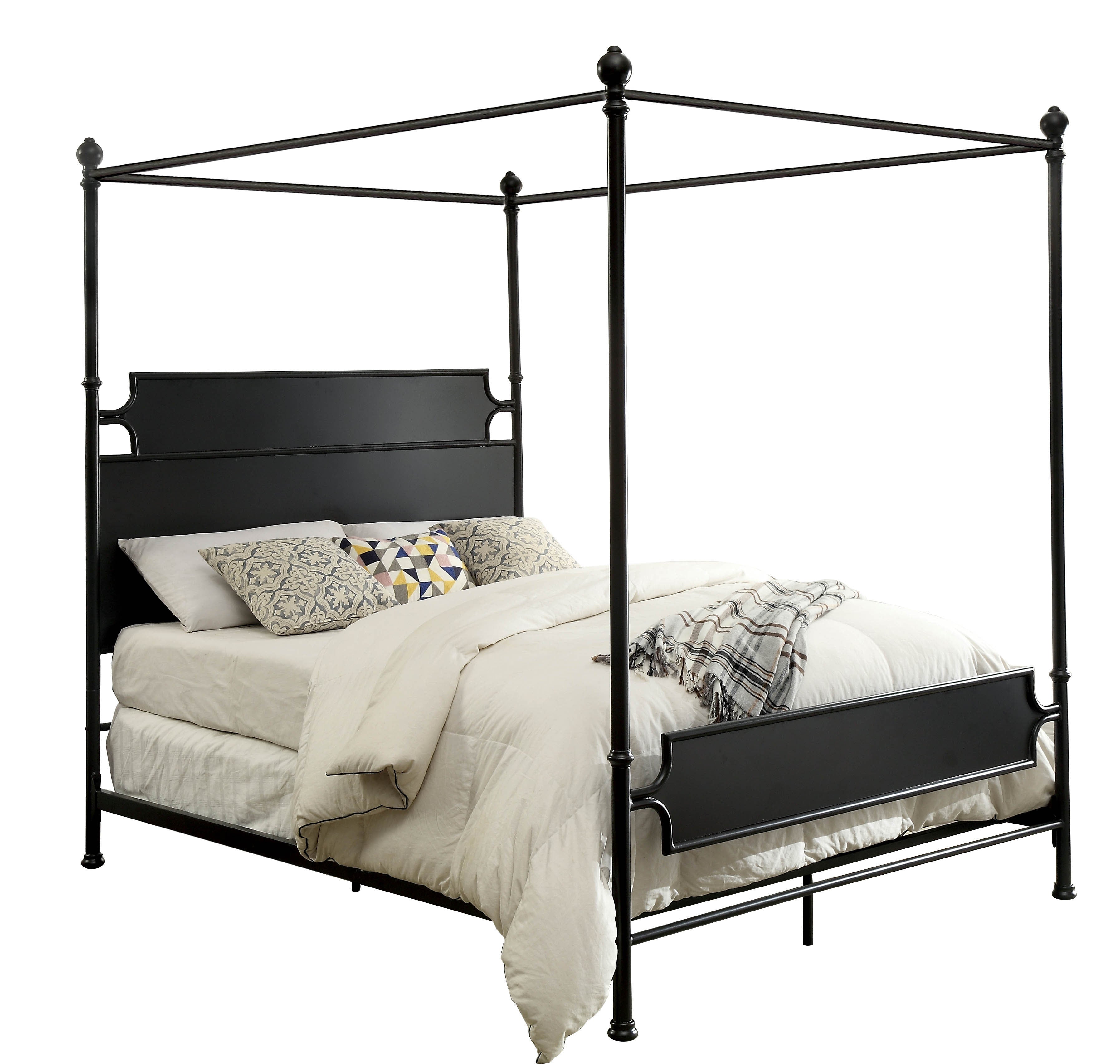 Beracco Transitional Metal Panel Bed in Eastern King