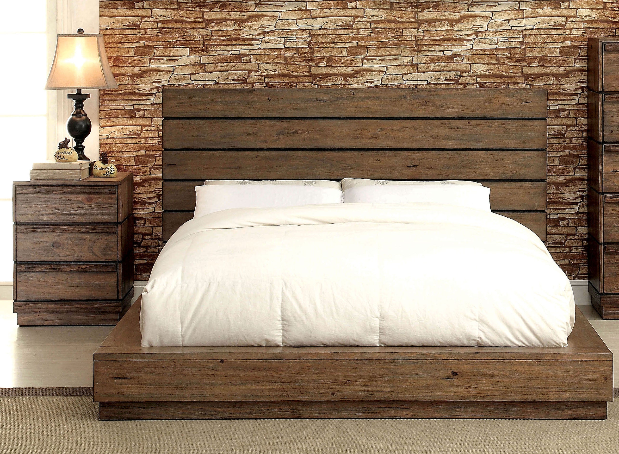 Kassan Rustic 3-Drawer Nightstand