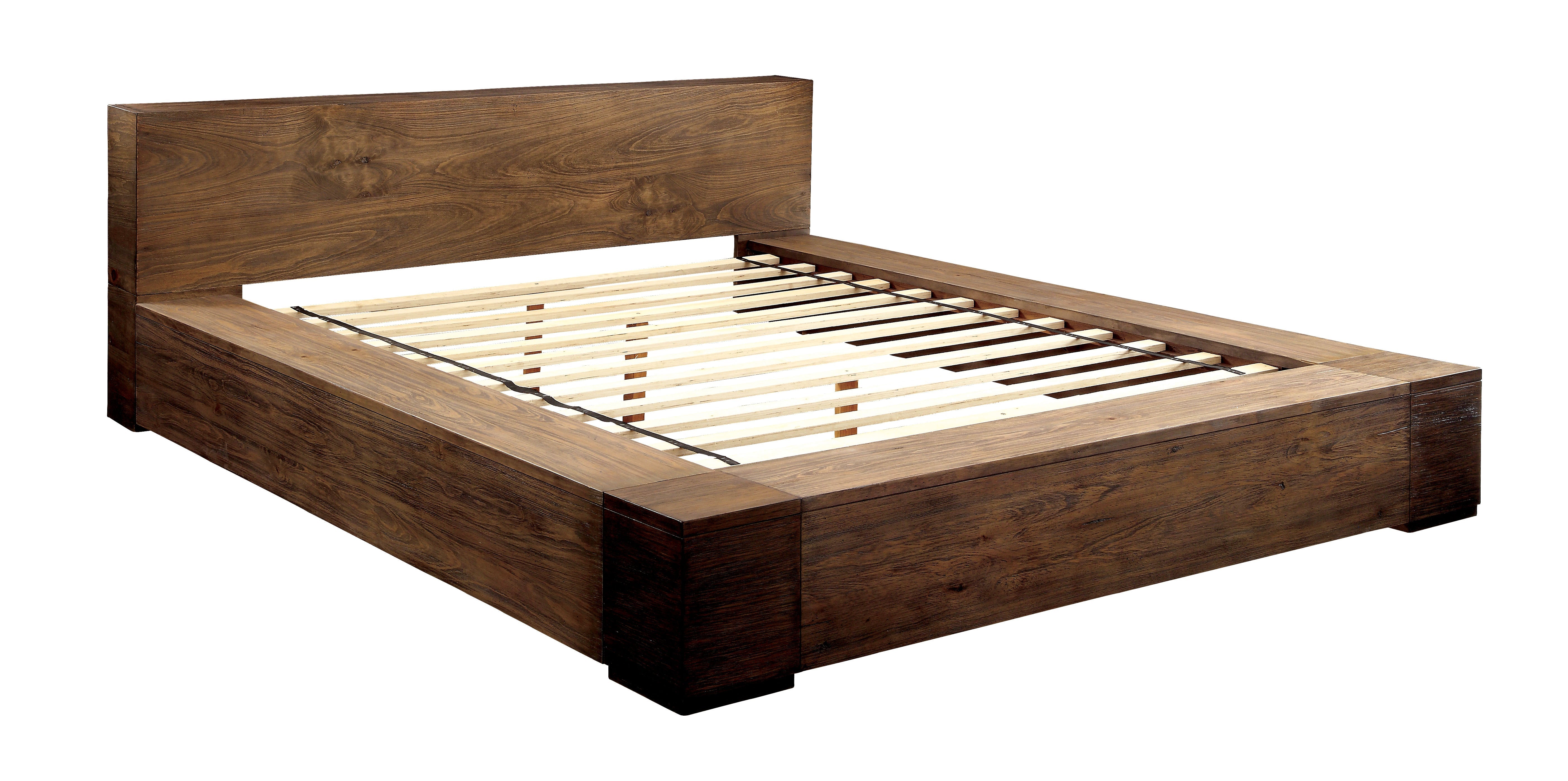 Assaro Rustic Solid Wood Platform Bed in California King