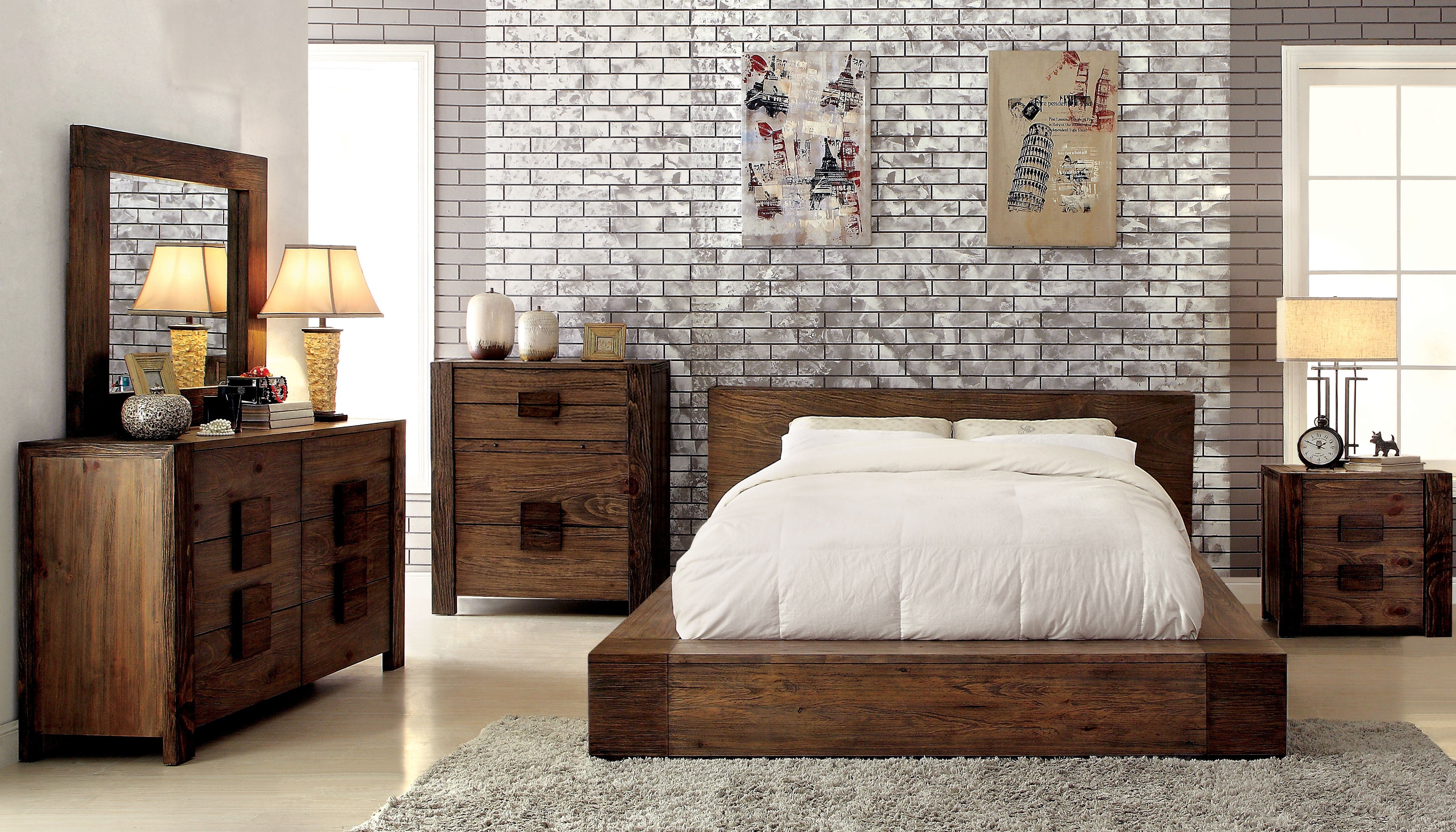 Assaro Rustic 6-Drawer Dresser in Rustic Natural Tone
