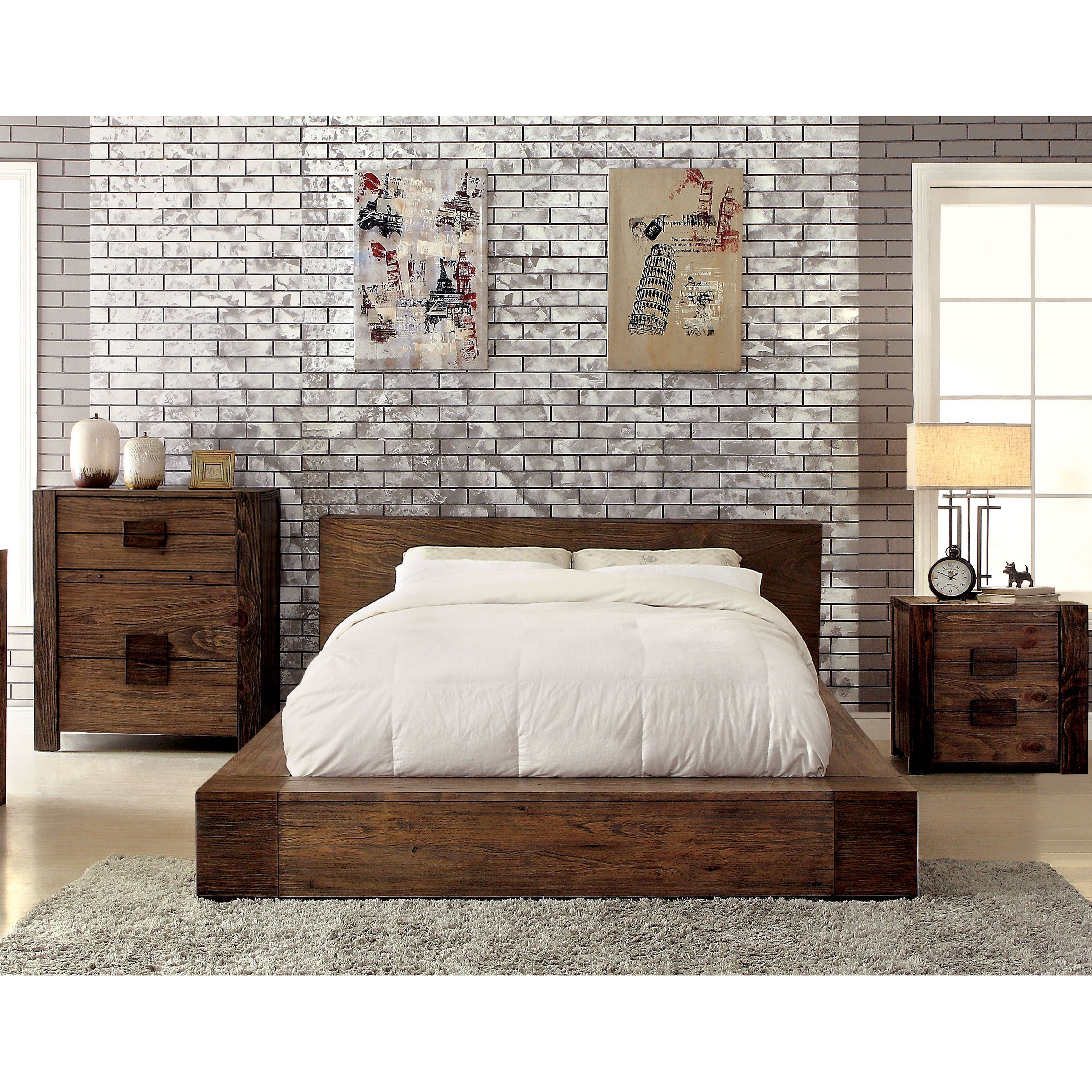 Assaro Rustic 3-Drawer Nightstand