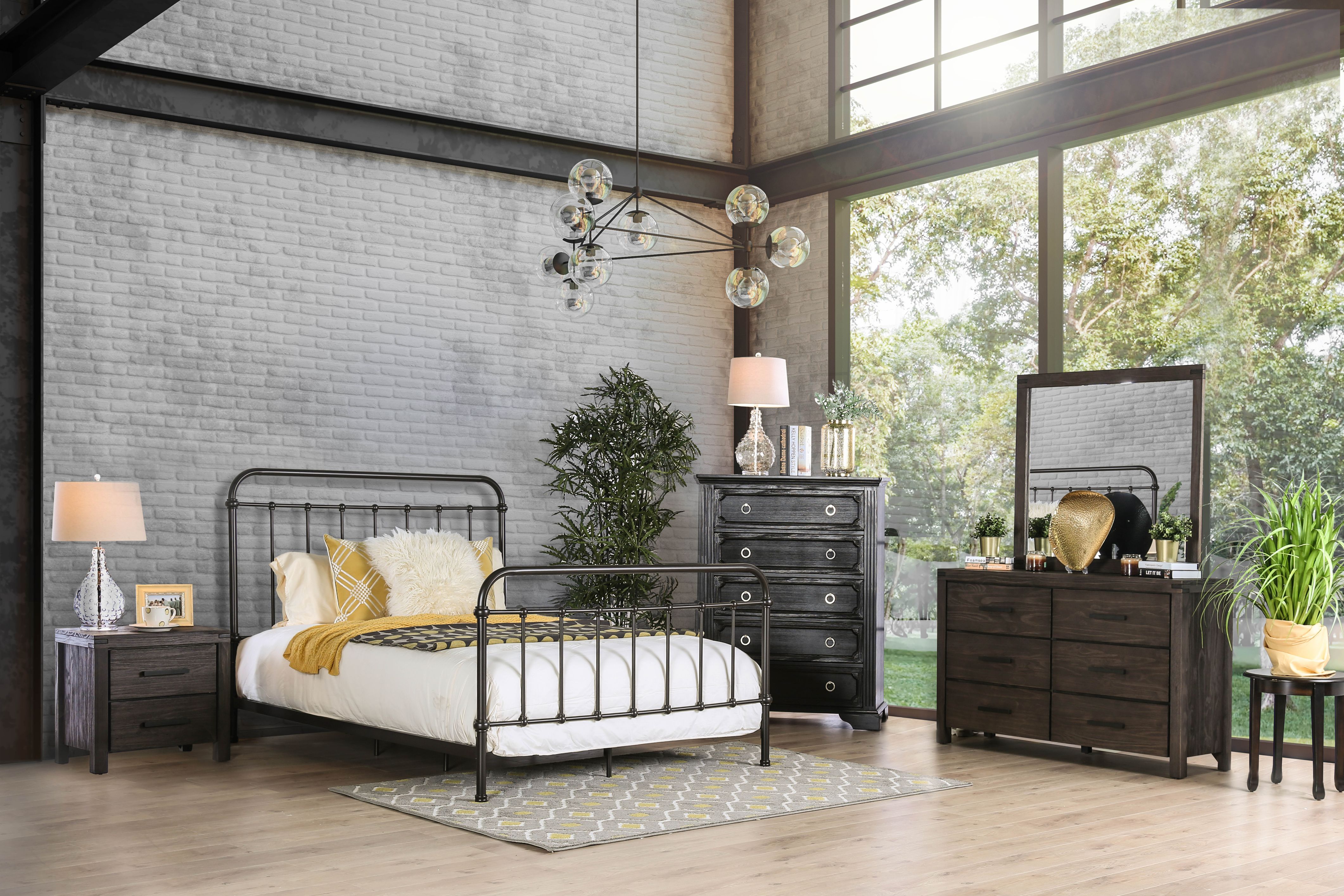 Verdi Contemporary Metal Twin Panel Bed in Dark Bronze