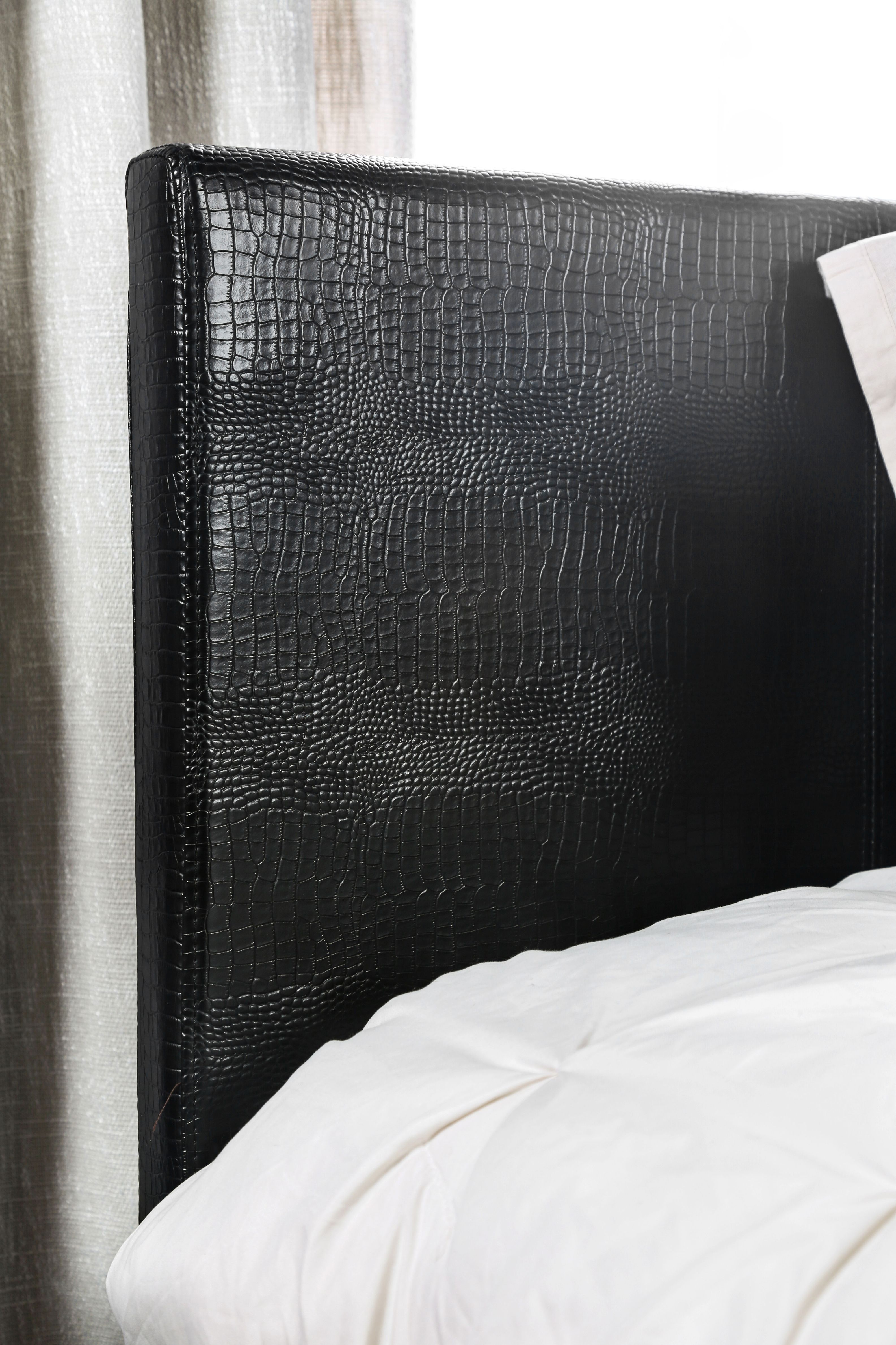 Carrie Contemporary Faux Leather Platform Bed