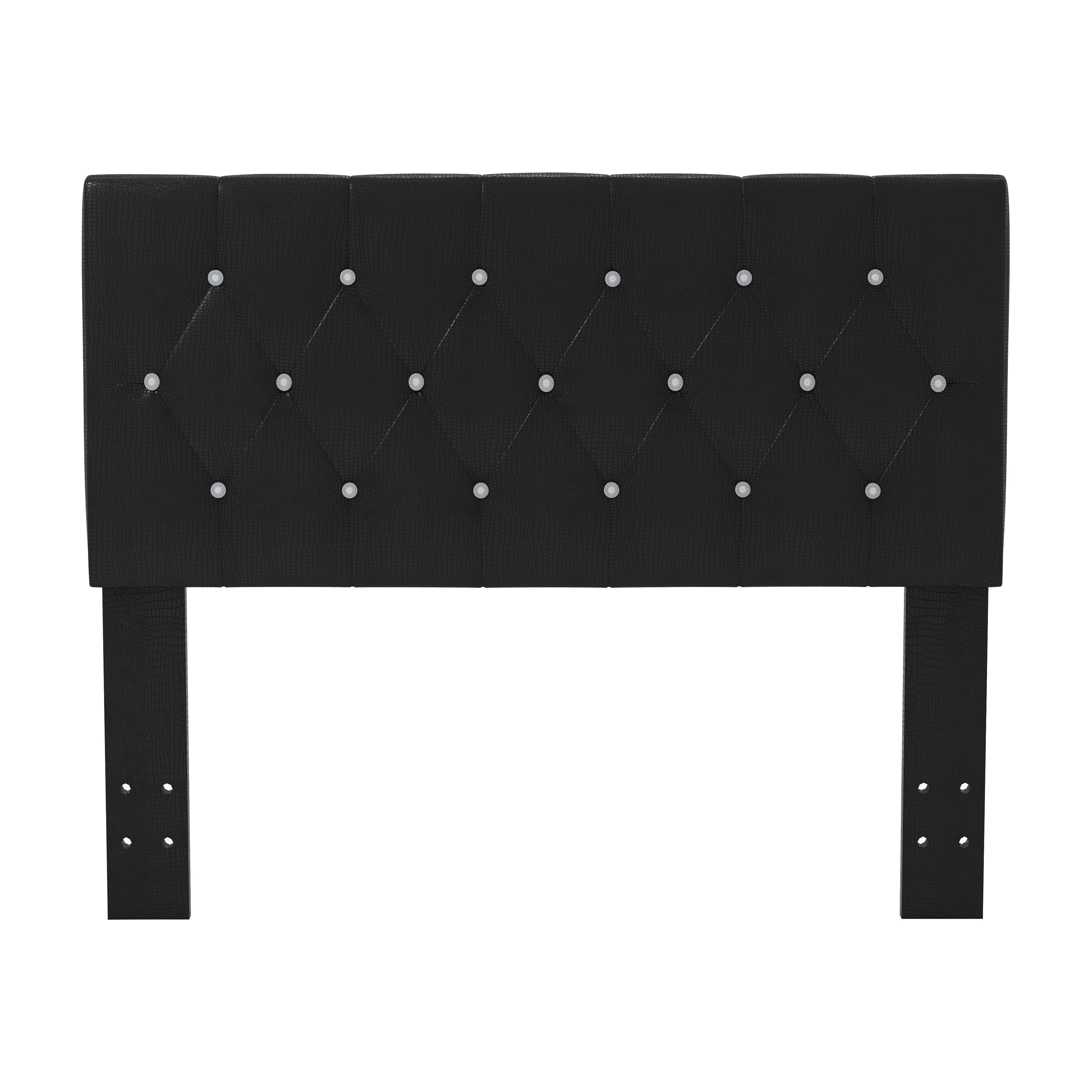 Nazz Contemporary Faux Leather Twin Button Tufted Headboard in Black